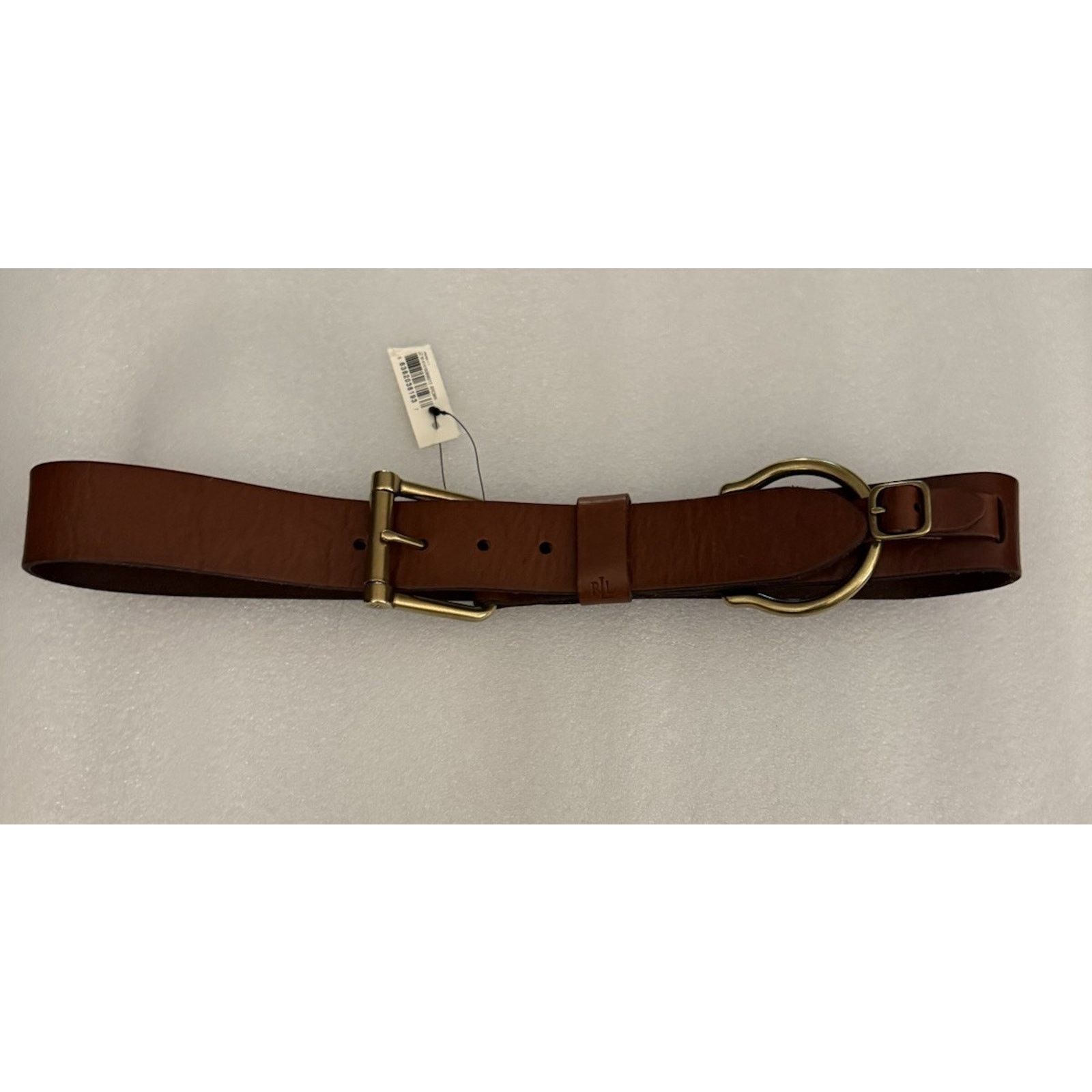 NWT Ralph Lauren Pink Purple Leather Croc Embossed Skinny Belt Gold Logo M Ralph Lauren Purple Label RL Vachetta Leather Belt | Neiman  main image 4