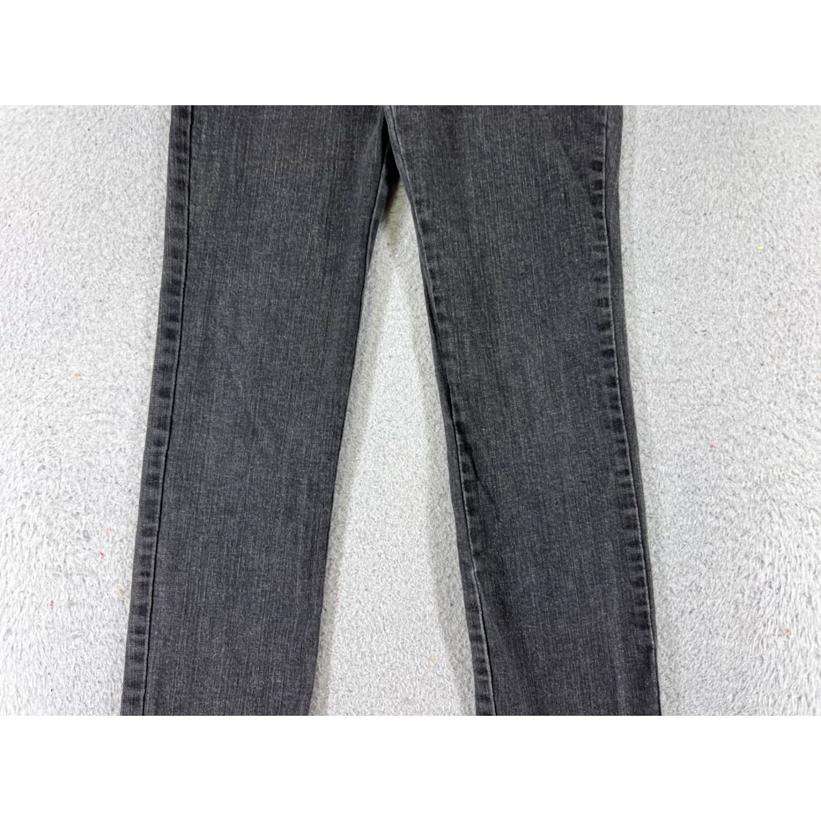 PONY Pony Tails Jeans Juniors 16 Black Denim Straight Low Embellished 24x30 Denim with 5-Pocket Design Floral Sewing Sequin Embroidered Women's Jeans Size 38" / US 16 / IT 52 - 3 Thumbnail