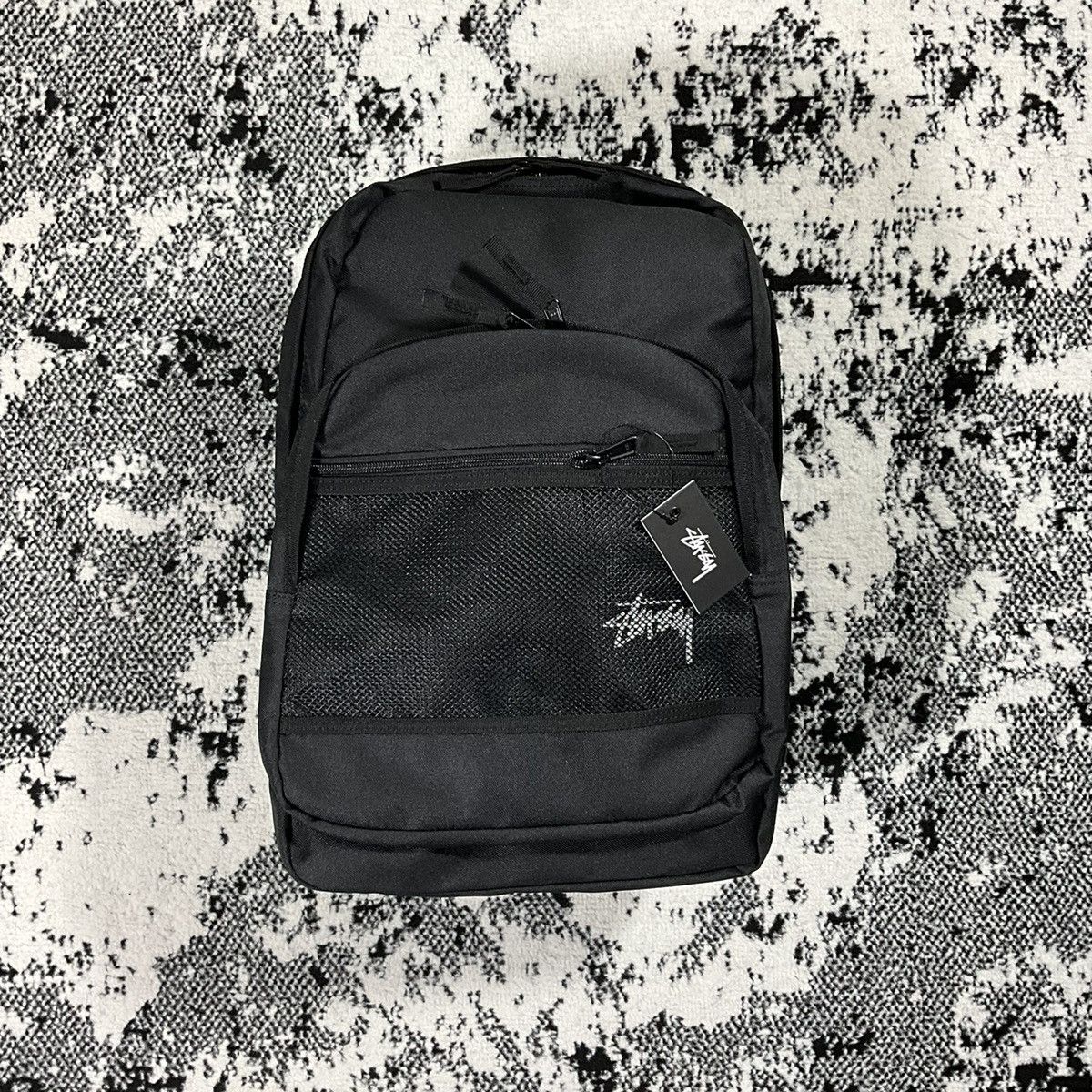 Stussy NEW 2023 summer Stussy canvas backpack washed black bag