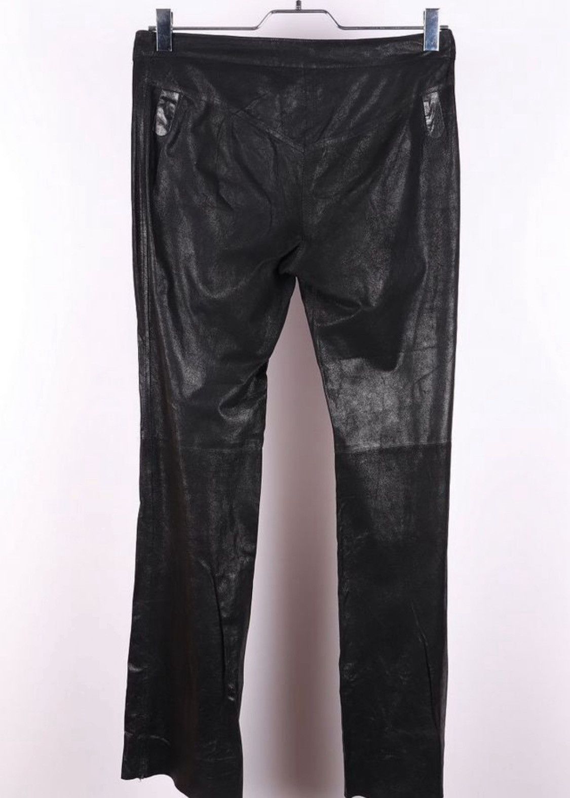 Dior Christian Dior Galliano 2002 Leather Biker Pants Black Rock Size 28" / US 6 / IT 42 - 2 Thumbnail