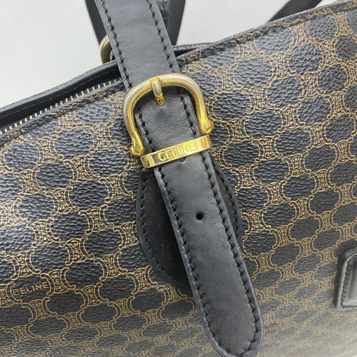 Celine ‼️LASTDROP‼️ VINTAGE CELINE MACADAM SHOULDER BAG BLACK CLOTH Size ONE SIZE - 9 Thumbnail