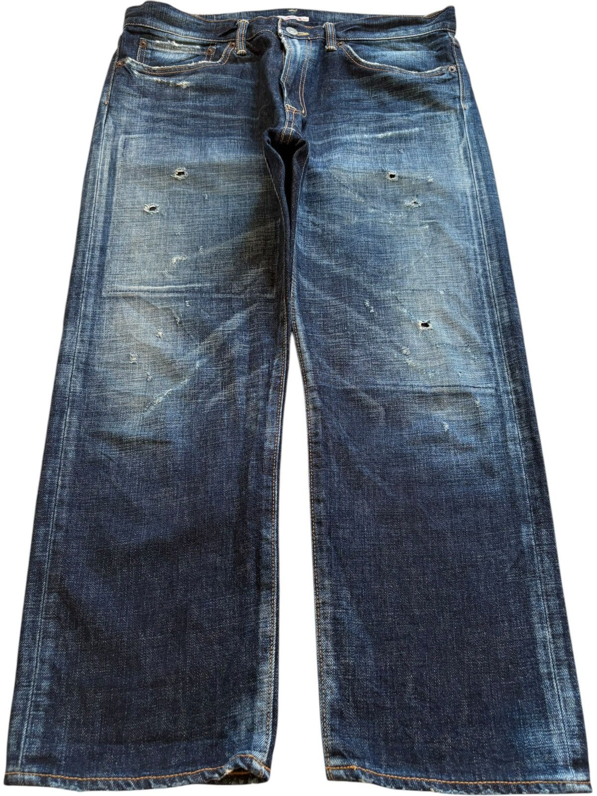 Eternal Vintage Eternal Patches Mud Wash Distressed Loose Jeans Size US 35 - 1 Thumbnail