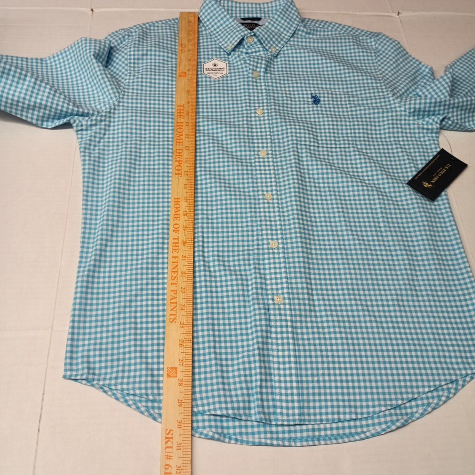 U.S. Polo Assn. U.S. Polo Assn. Button Woven Shirt Men's L Blue White Check Size US L / EU 52-54 / 3 - 7 Thumbnail