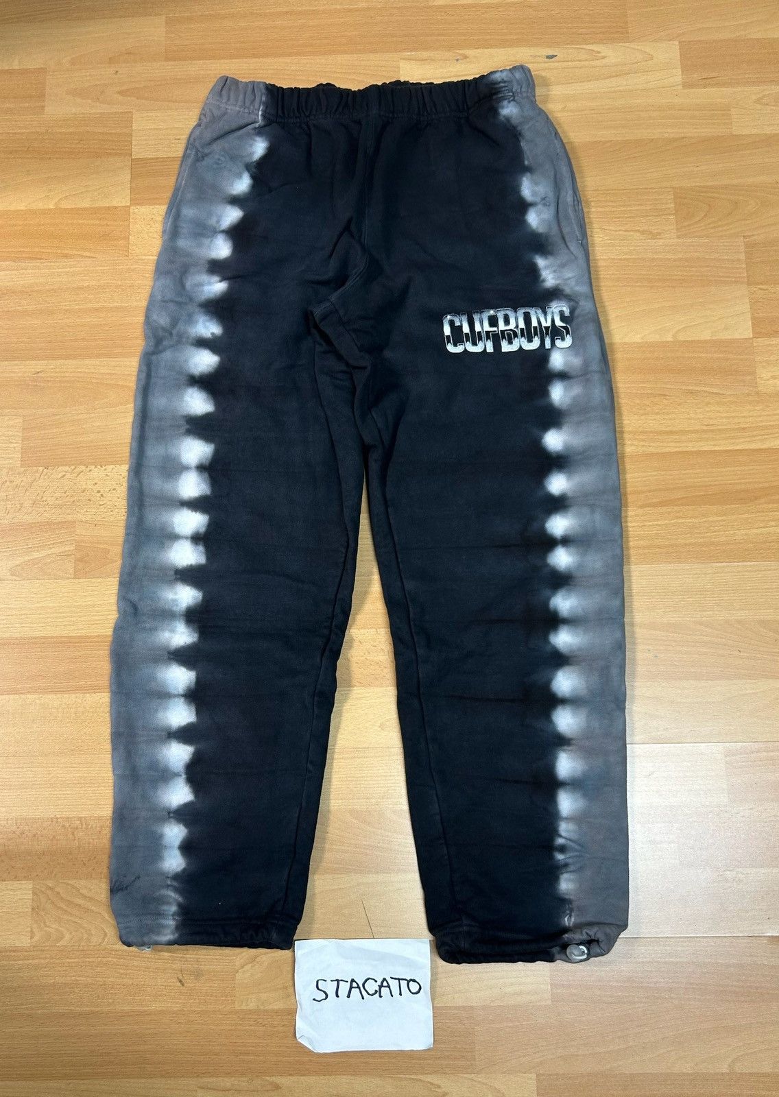 Rap Tees × Vintage CUFBOYS Tie Dye Sweatpants Black Size US 32 / EU 48 - 1 Thumbnail