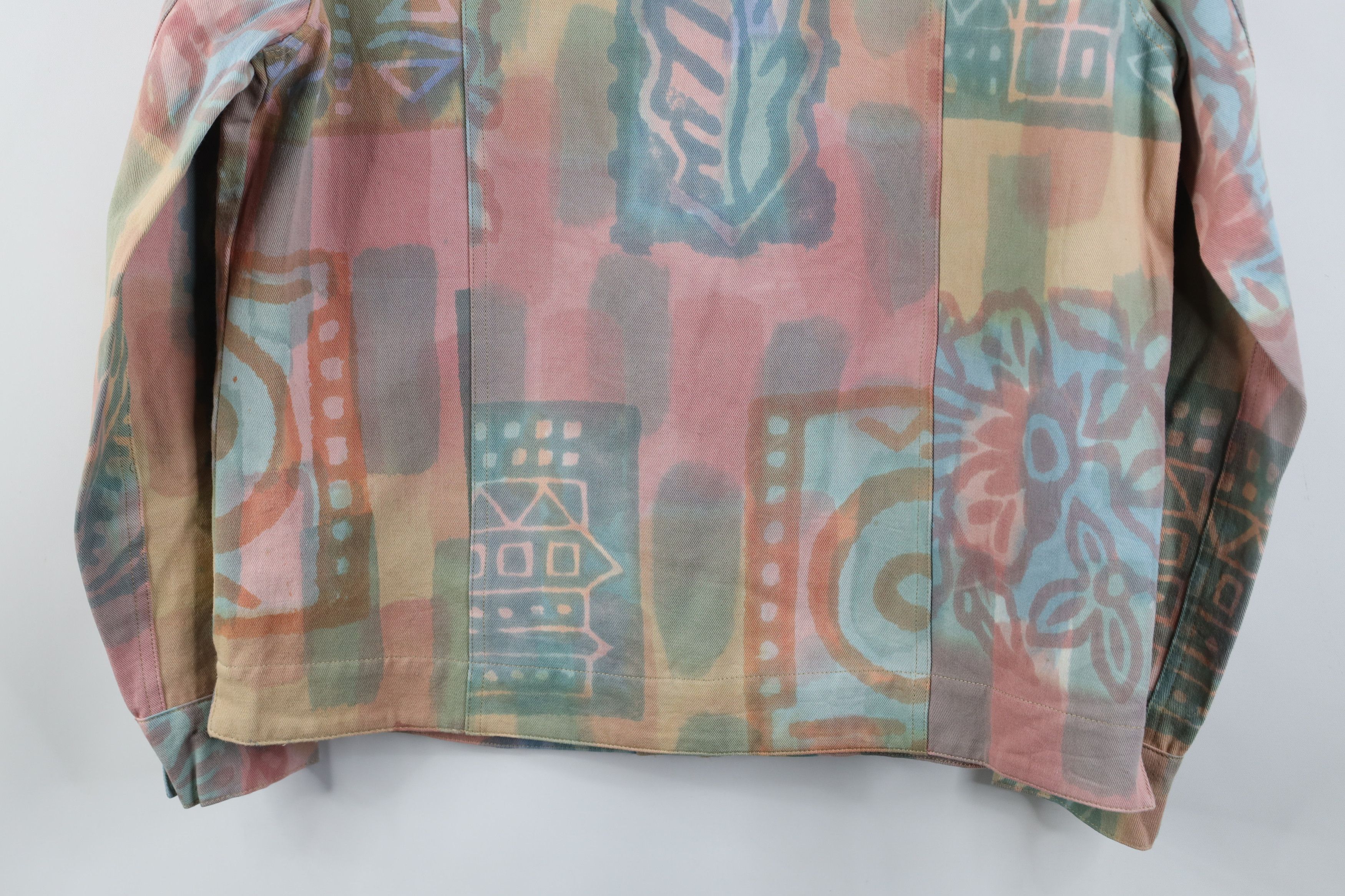 Orvis Vintage 90s Orvis Pastel Band Collar Denim Trucker Jacket Size S / US 4 / IT 40 - 16 Thumbnail