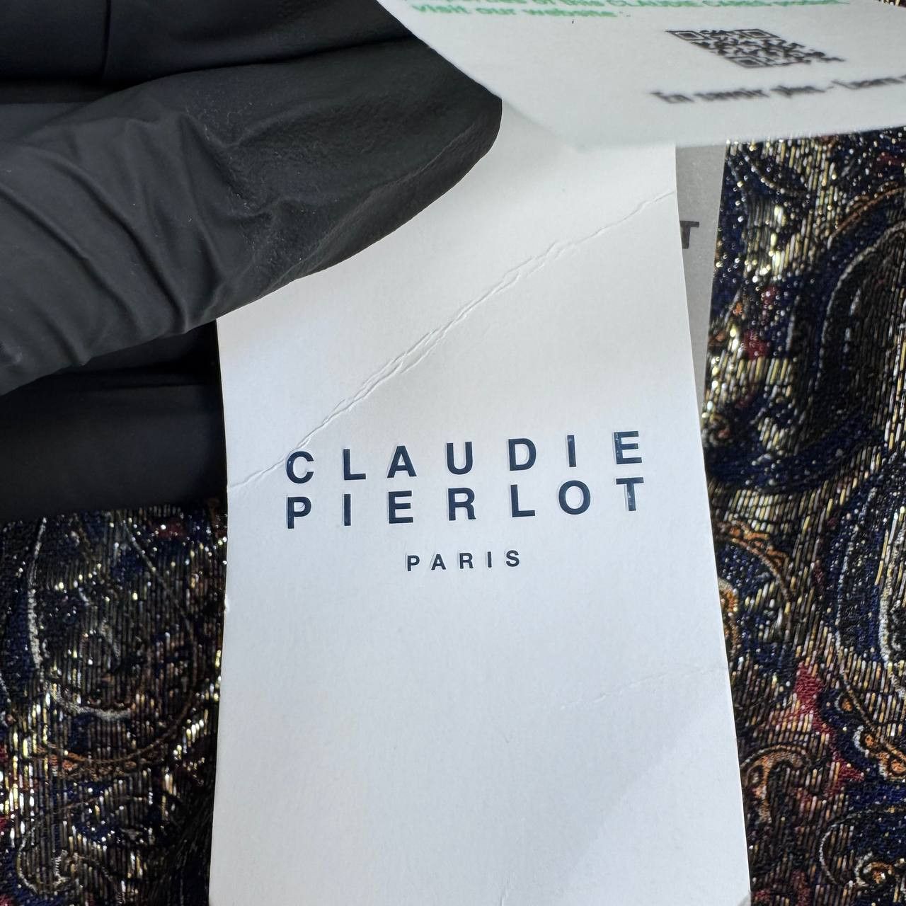 Other Claudie Pierlot Paris Dress Womens Metallic Jacquard Wrap 36 Size XS / US 0-2 / IT 36-38 - 10 Thumbnail