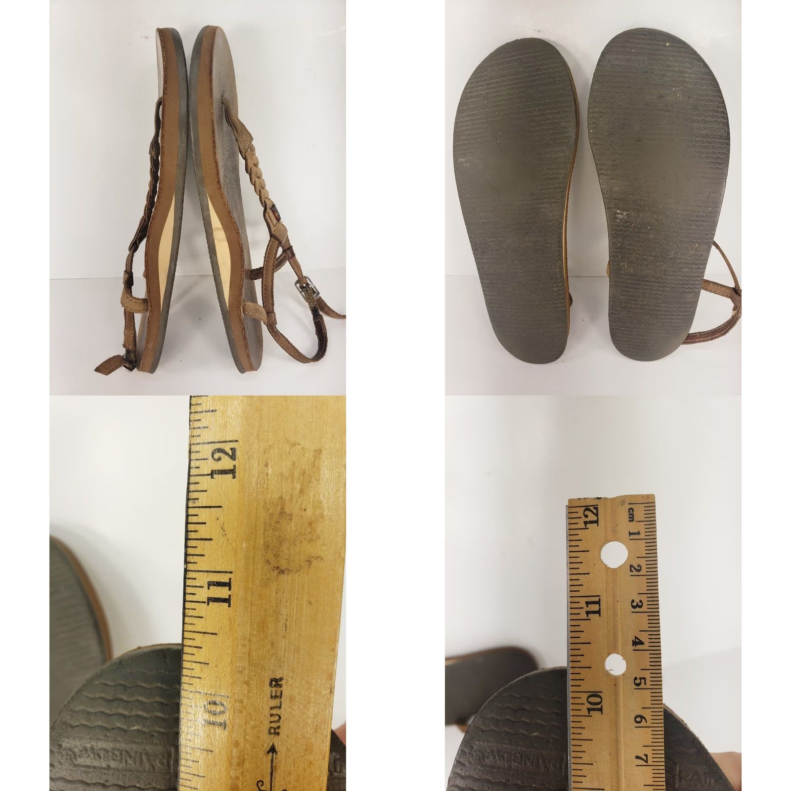 Rainbow Rainbow T Strap Braided Slingback Sandals Light Gray Brown Leather Womens Size 8 Shoes Size US 8 / IT 38 - 8 Thumbnail
