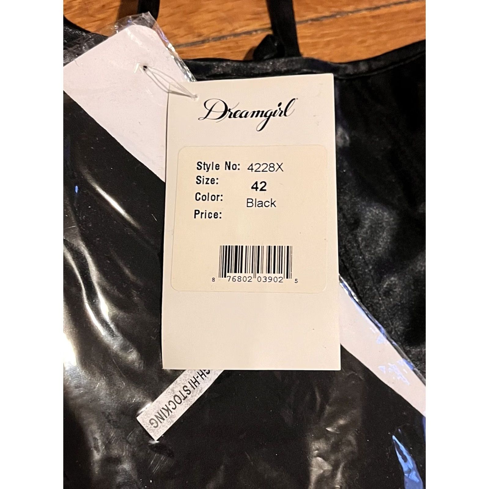 Vintage Dreamgirl Corset Women’s 42 Black Satin Thigh High Stockings Size M / US 6-8 / IT 42-44 - 7 Thumbnail