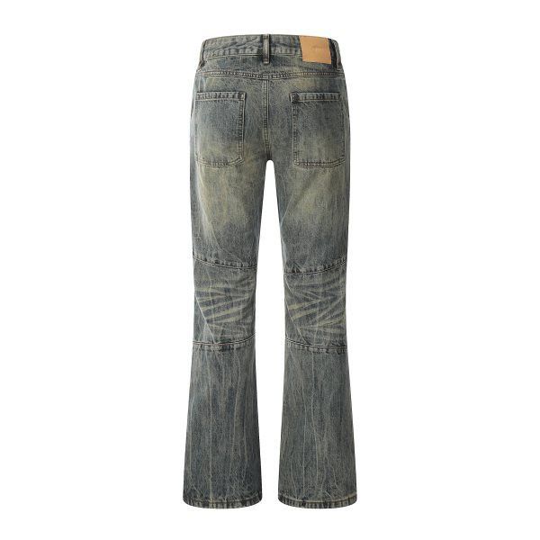 Vintage American men's retro washed distressed loose flared jeans Size US 32 / EU 48 - 2 Thumbnail
