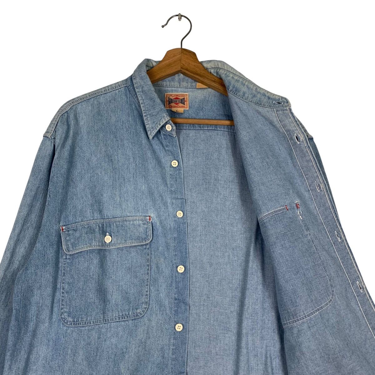 Vintage PENNY WORTH Western Chambray Denim Shirt #1265-C57 Size US L / EU 52-54 / 3 - 10 Thumbnail