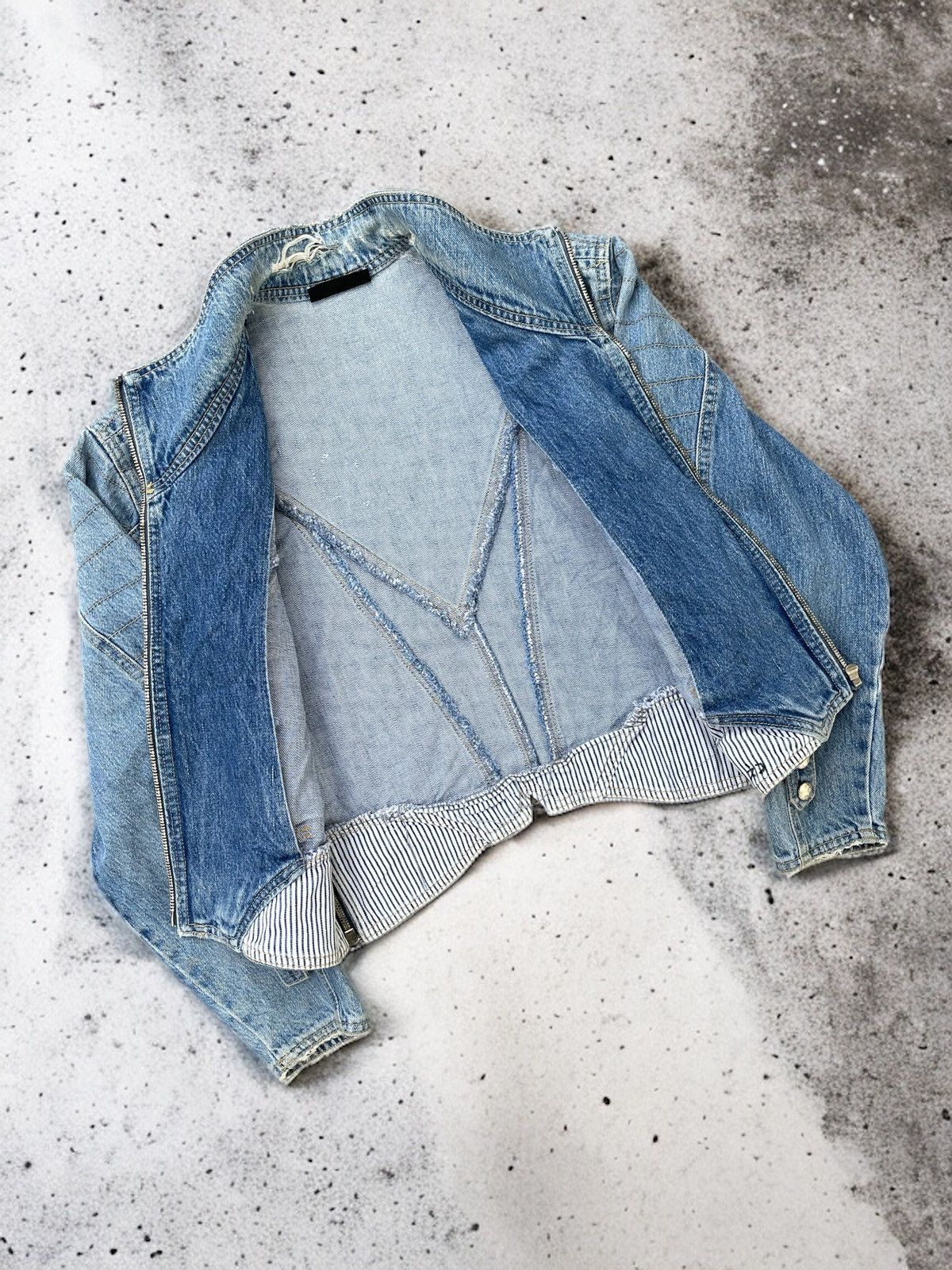 If Six Was Nine 🔥Vintage Scour Racing Crop Denim Jacket Size M / US 6-8 / IT 42-44 - 4 Thumbnail