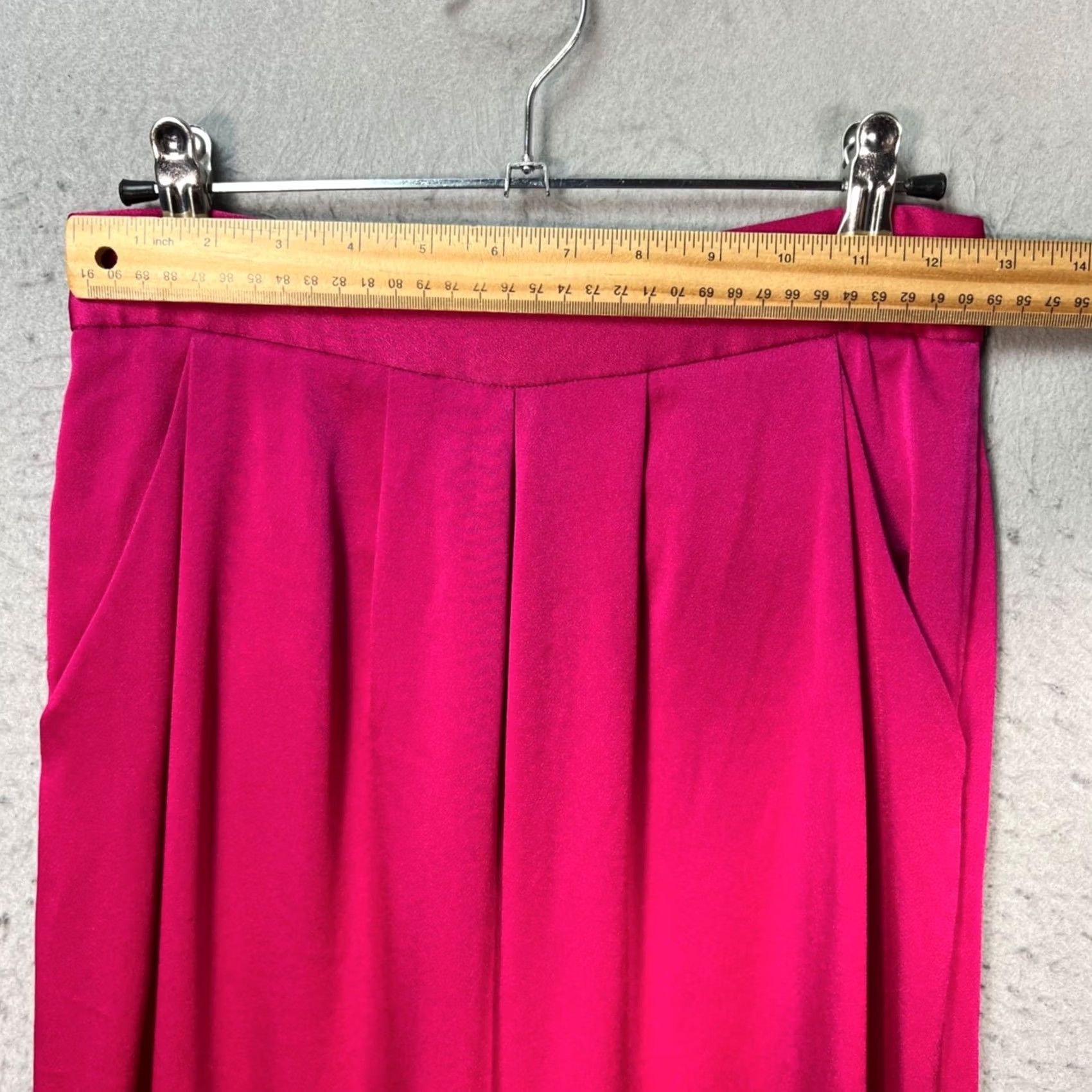 Ramy Brook Ramy Brook Pants Women 0 Fuchsia High-Waisted Wide-Leg Triacetate Satin Size 25" / US 0 / IT 36 - 5 Thumbnail