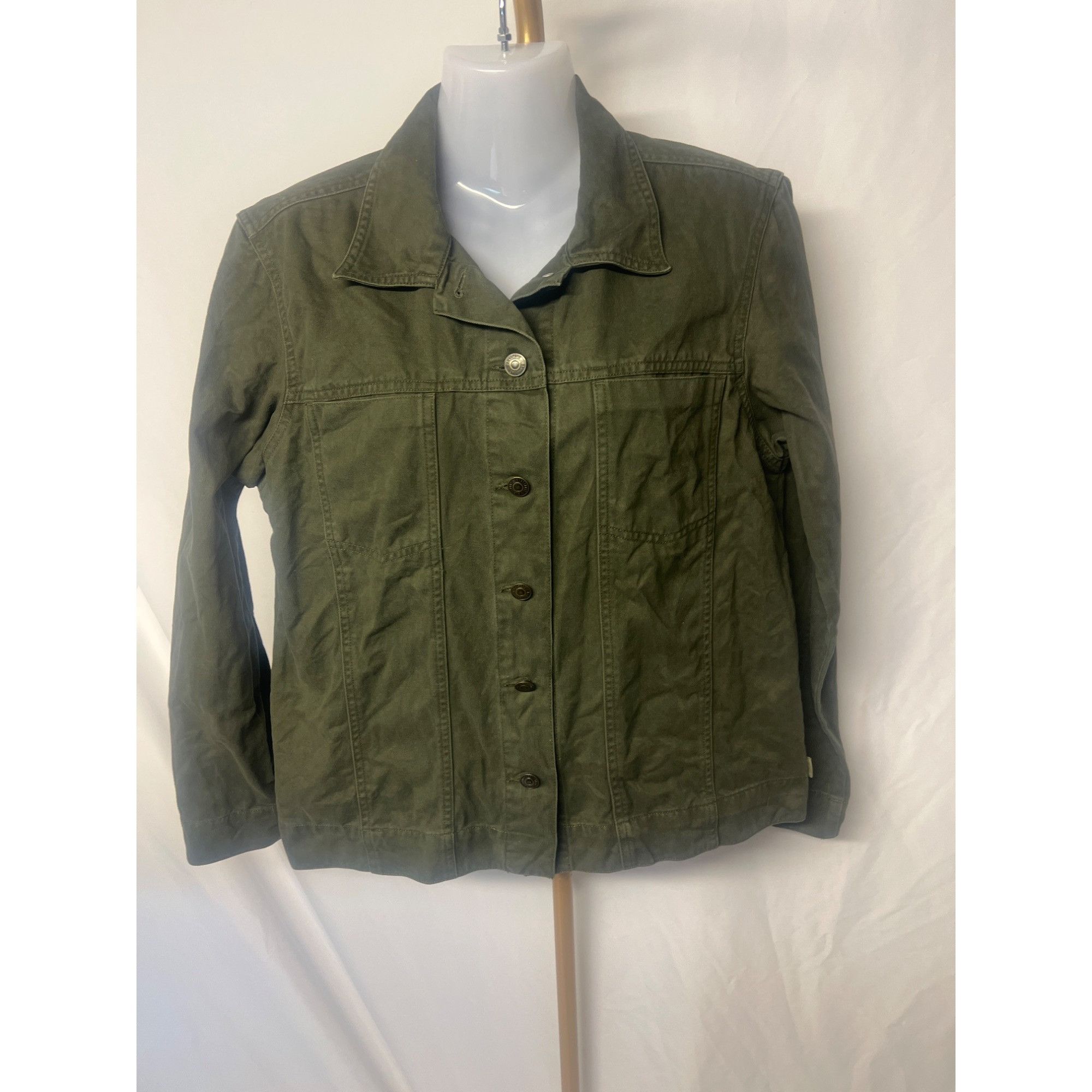 Other Vintage Blasport Olive Green Denim Jacket Womens Medium 100% Size M / US 6-8 / IT 42-44 - 1 Thumbnail