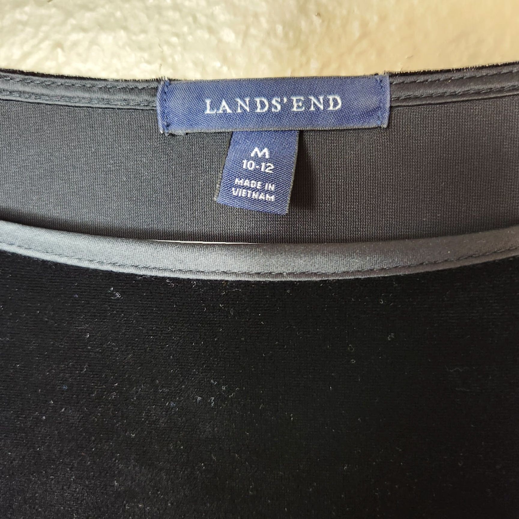 Lands' End VINTAGE Lands' End Black Velvet Half Sleeve Knee Length A-Line Dress M 10/12 Womens Black Velvet Party Cocktail Holiday Whimsigoth Womens Dress Size M / US 6-8 / IT 42-44 - 2 Thumbnail