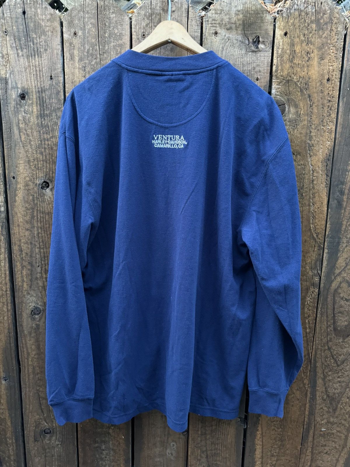 Harley Davidson × Vintage 2008 Harley Davidson Henley Longsleeve Size US XL / EU 56 / 4 - 2 Thumbnail