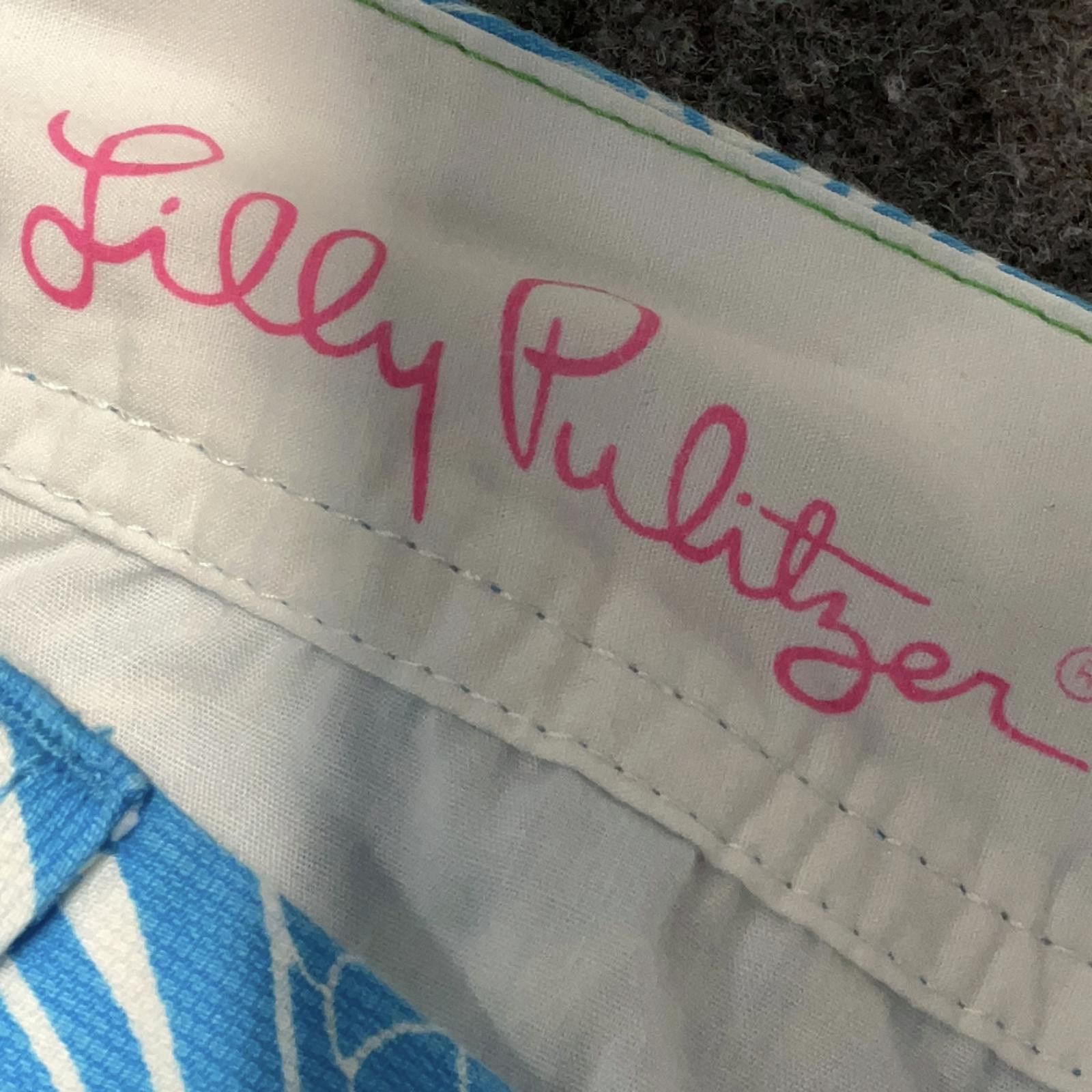 Other Lilly Pulitzer Blue Paisley Print Shorts Size 4 Size 27" / US 4 / IT 40 - 3 Thumbnail