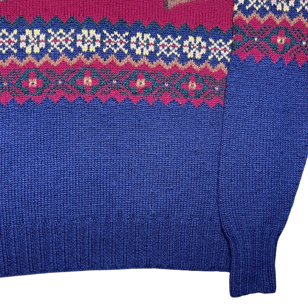 Polo Ralph Lauren × Vintage 1990s Polo Ralph Lauren Horse Horseshoe Hand Knit Sweater Size US M / EU 48-50 / 2 - 16 Thumbnail
