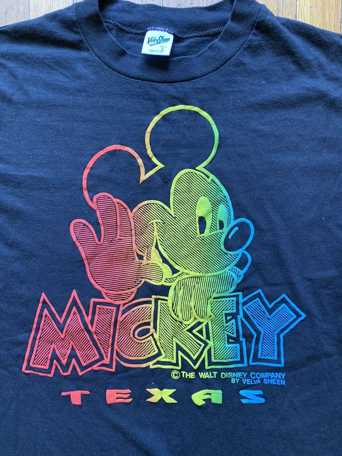 Vintage Vintage Mickey Mouse Texas T-shirt Black Large Size US L / EU 52-54 / 3 - 2 Thumbnail