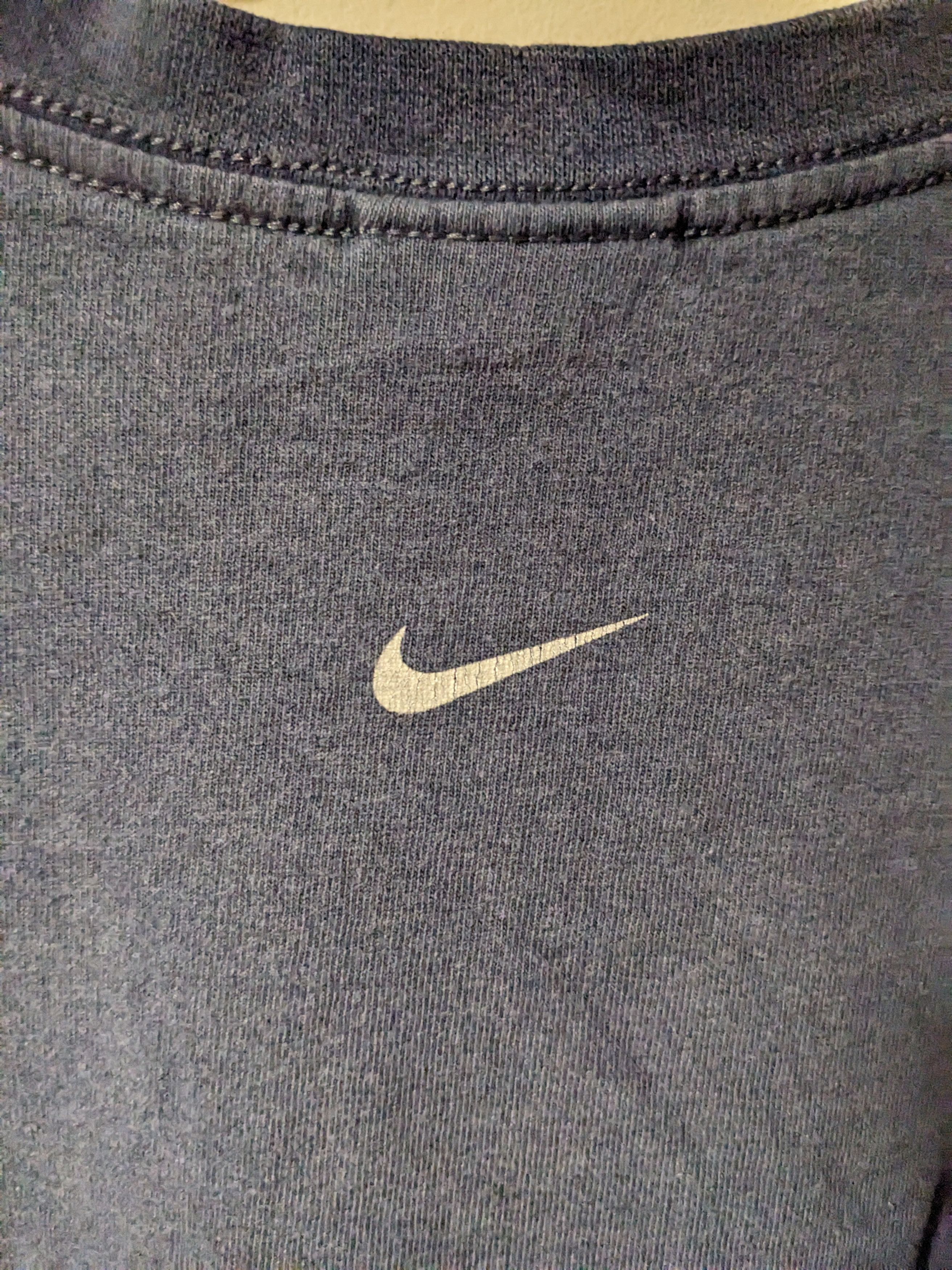 Nike × Vintage Vintage Y2K Nike Big Swoosh Check Logo Blue Large T-Shirt Size US L / EU 52-54 / 3 - 9 Thumbnail