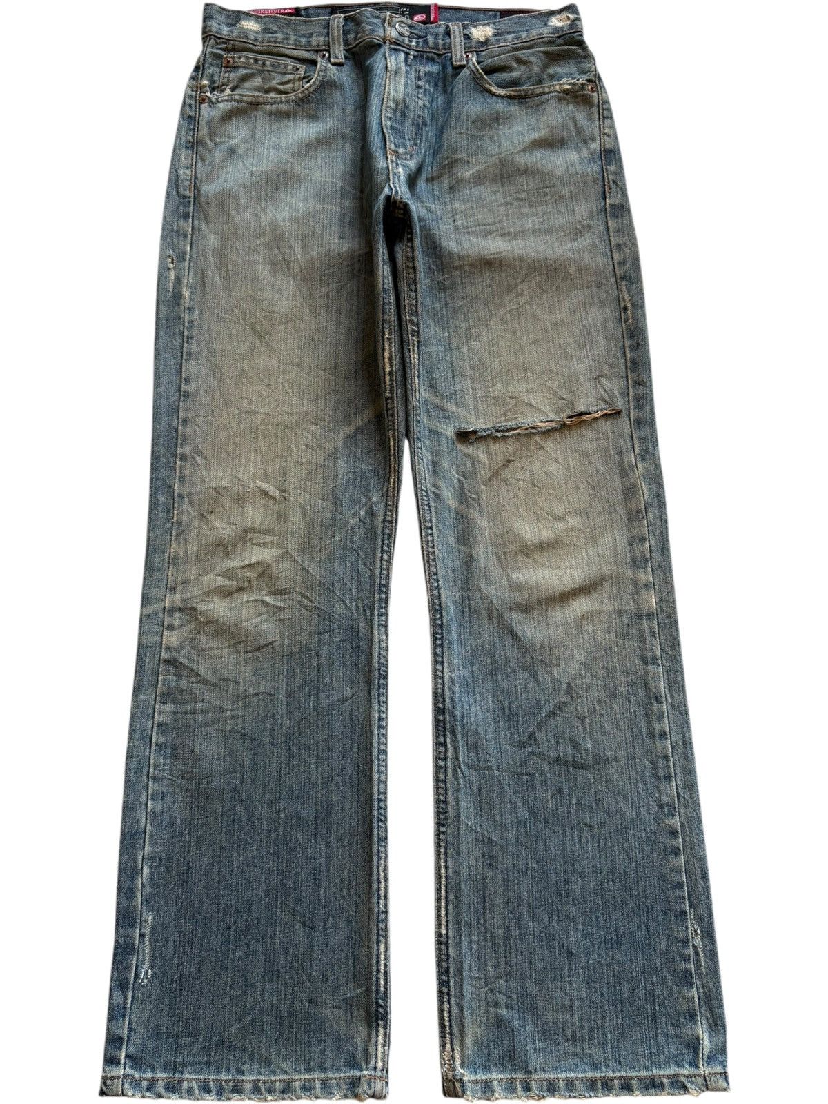 Quicksilver Vintage Quiksilver Mud Wash Distressed Baggy Jeans Size US 31 - 1 Thumbnail