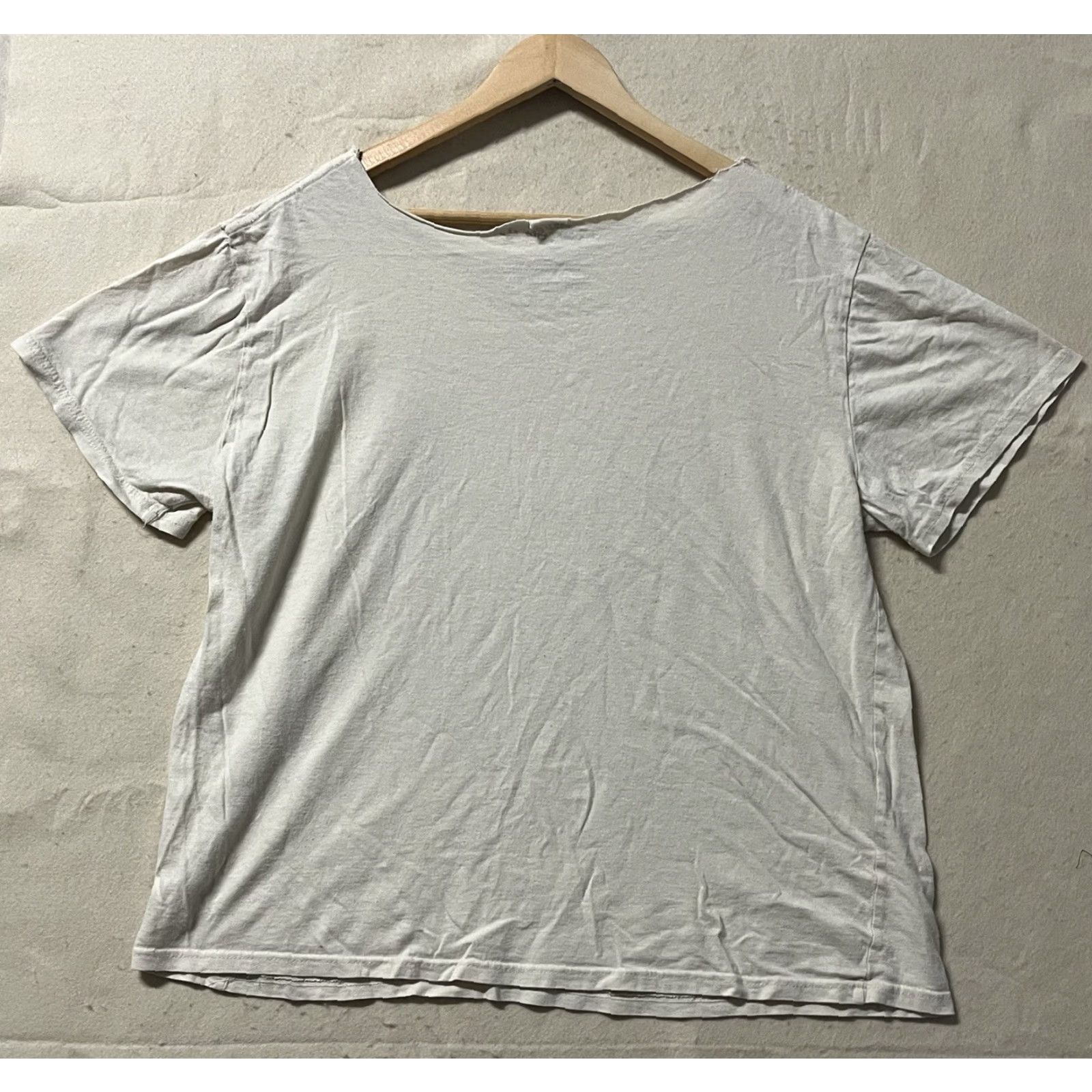 Logo 7 Rolling Stones T-Shirt Women L White USA Tongue Logo Graphic Cut Off Neck Pic Size L / US 10 / IT 46 - 2 Thumbnail