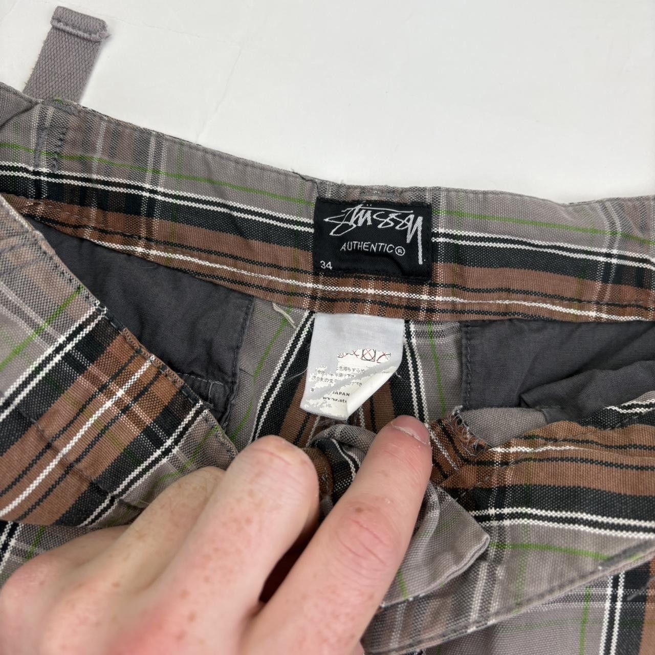 Stussy Vintage Stussy Plaid Shorts Grey/brown with plaid... Size US 34 / EU 50 - 4 Thumbnail
