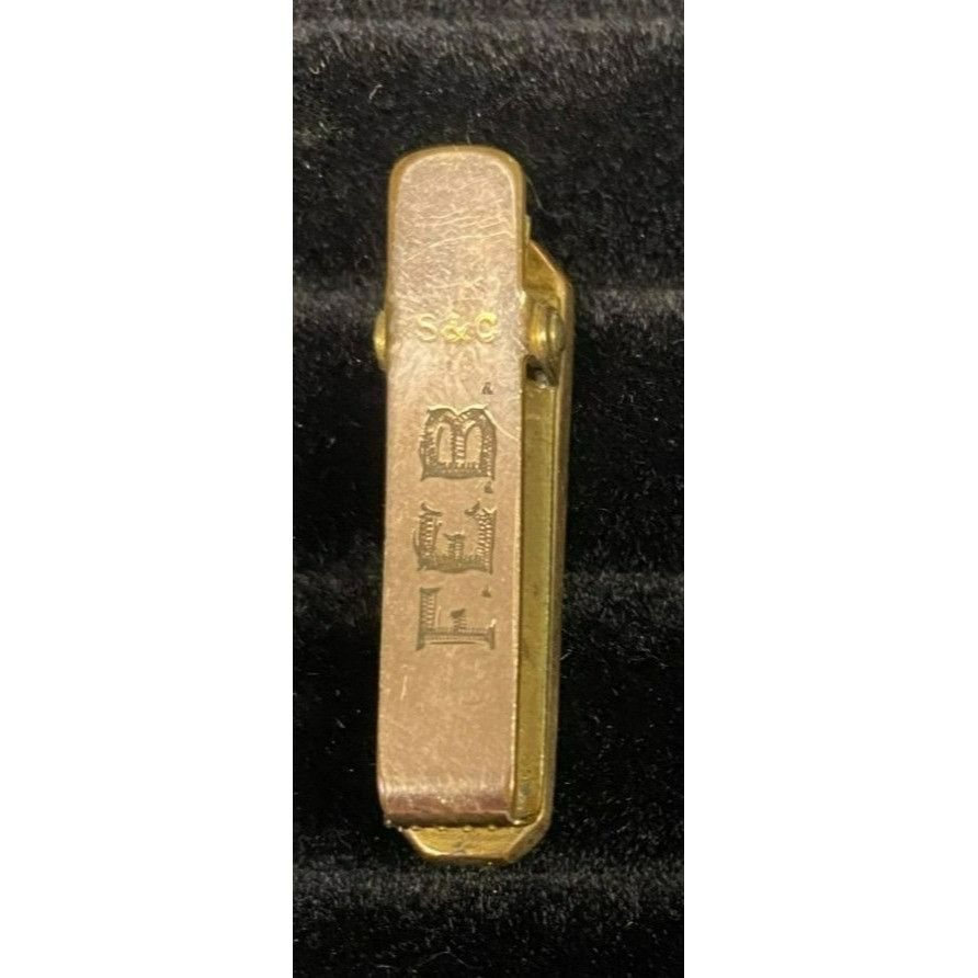 Other Vintage Gold Tone Engraved "F.E.B." Monogramed Tie Clip By S Size ONE SIZE - 4 Thumbnail