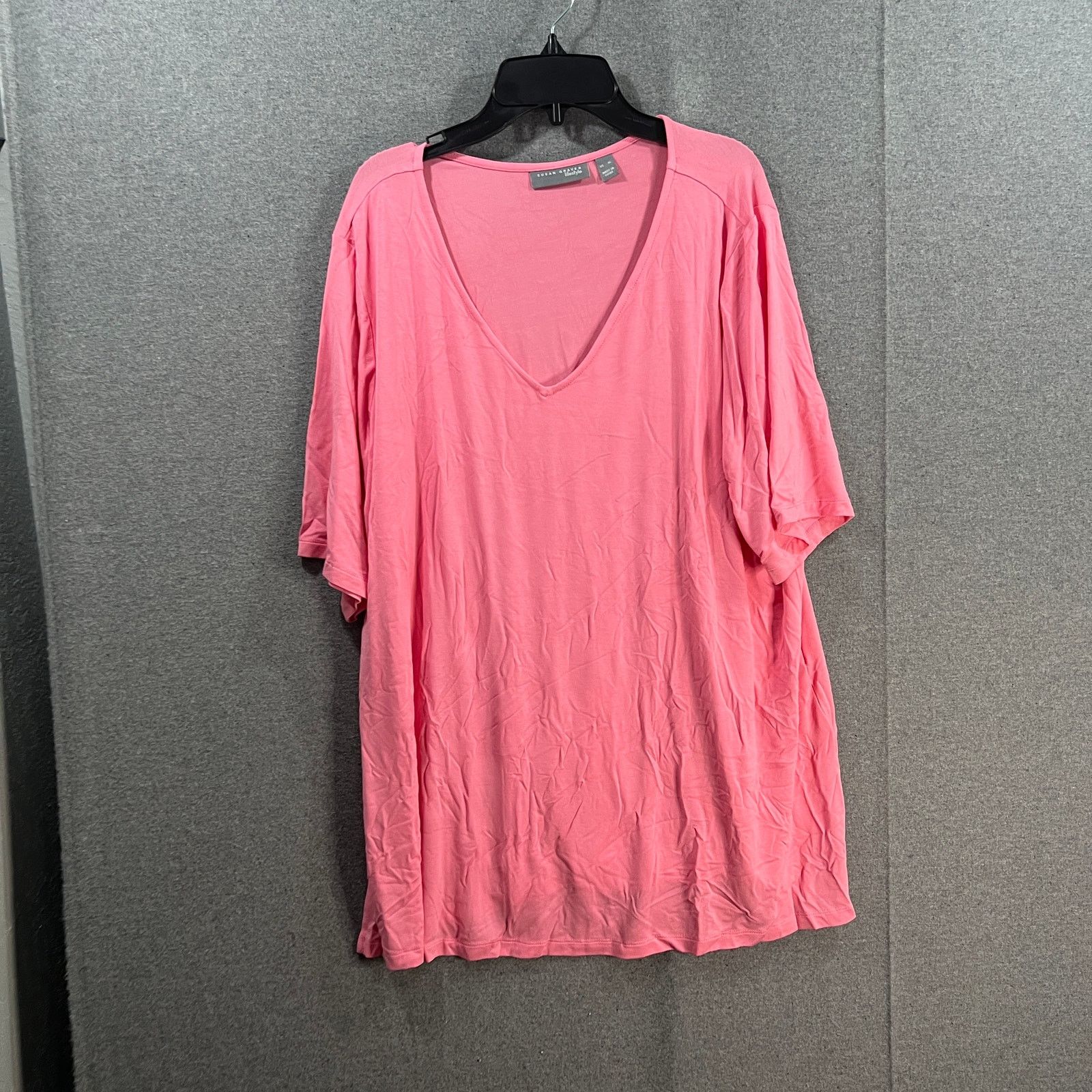 Other Susan Graver Lifestyle Spa Knit Button Back Top with Short Size XL / US 12-14 / IT 48-50 - 1 Thumbnail