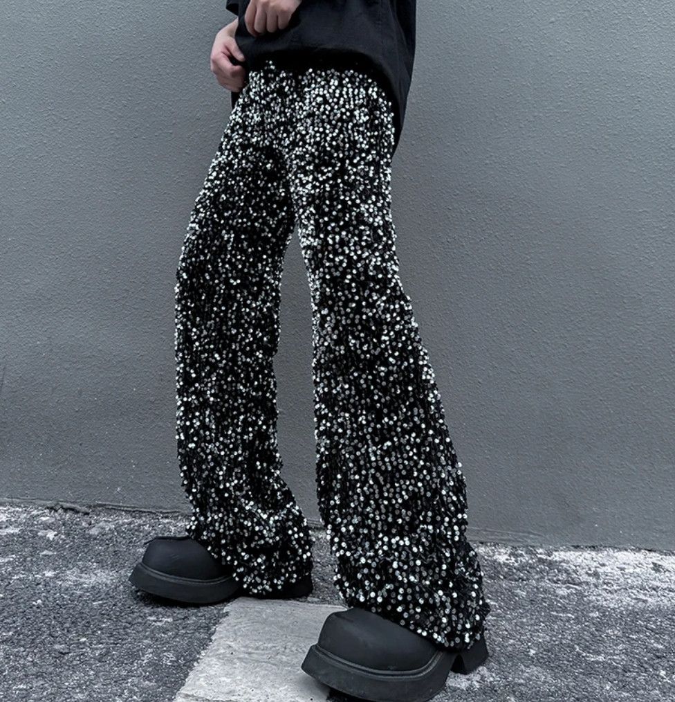 Japanese Brand × Vintage Wide Leg Pant Sequin Niche Design Bling Hip Size US 30 / EU 46 - 6 Thumbnail