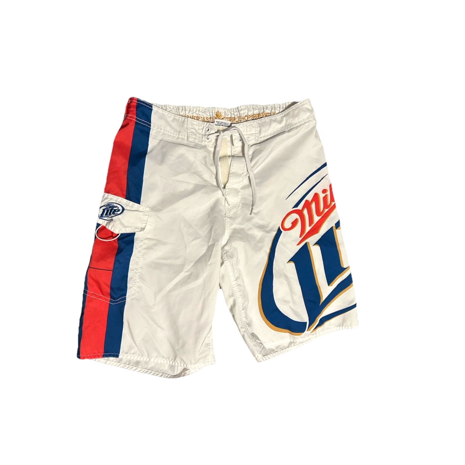 Vintage Miller Lite Swim Trunks Bottom Men 34x10 Pockets Drawstring Beach Surfing Y2K Vintage 2000s Size US 34 / EU 50 - 2 Thumbnail
