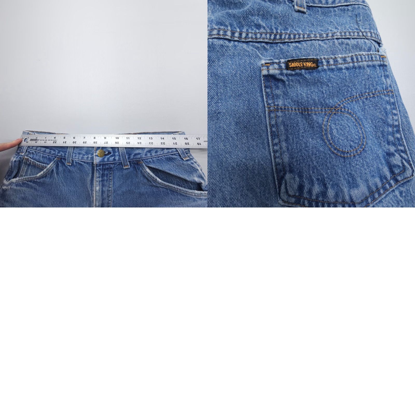 Vintage VINTAGE Saddle King Jeans Mens 36 x 31 Distressed 80s USA Logo Denim Blue 5-Pocket Womens/Mens? Size US 36 / EU 52 - 9 Thumbnail