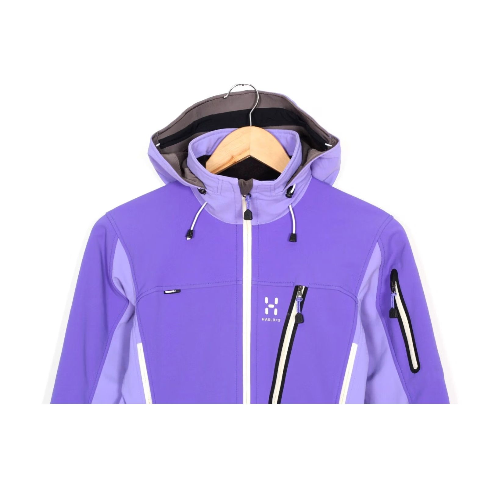 Vintage HAGLÖFS Ski Jacket Women XS Hooded Soft Shell Windproof Purple RECCO MJ4367 Jacket Size XS / US 0-2 / IT 36-38 - 2 Thumbnail