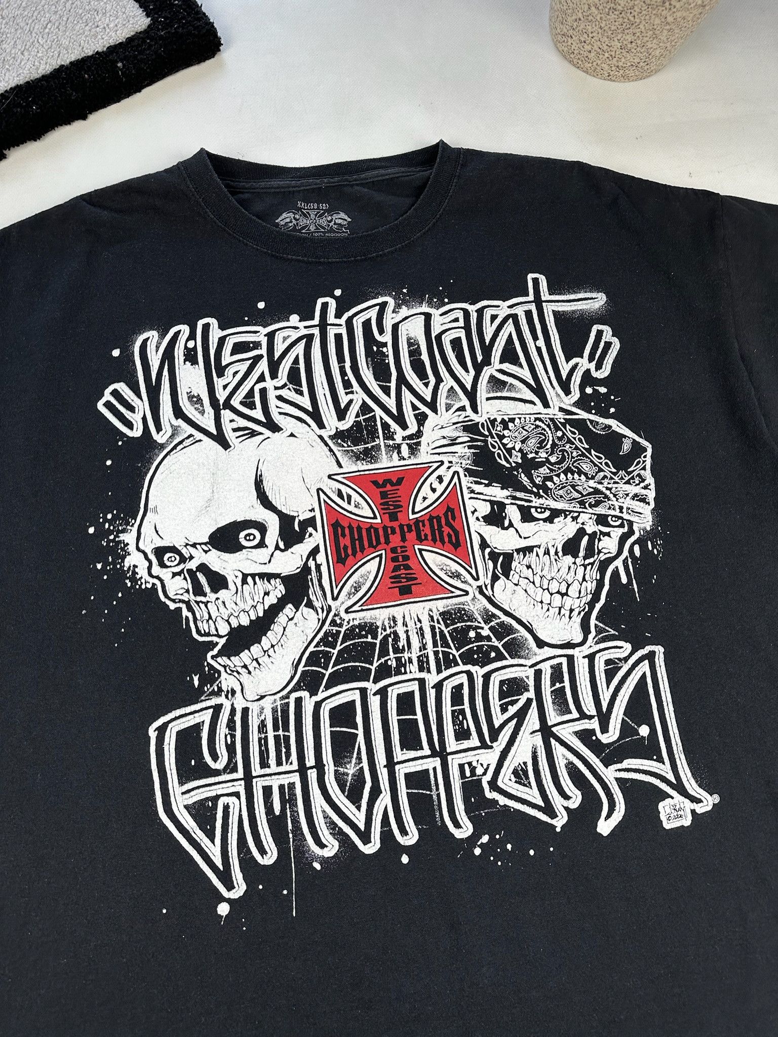 Affliction × Vintage Vintage Y2K West Coast Choppers Tee Skulls Size US XL / EU 56 / 4 - 2 Thumbnail