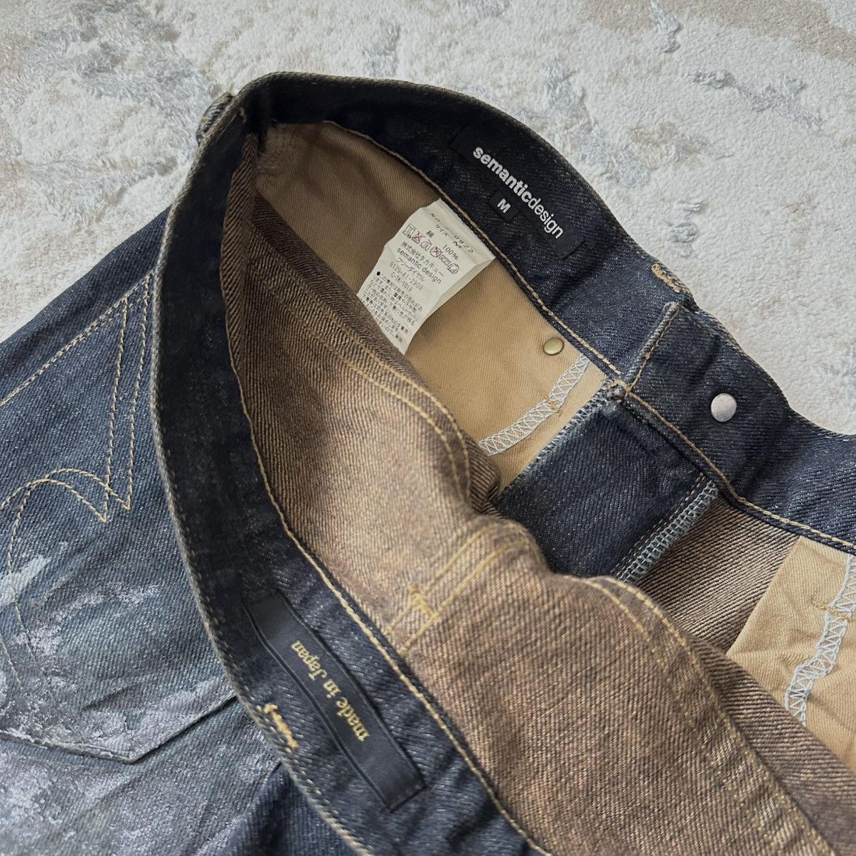 semanticdesign rare SEMANTIC DESIGN waxed snakeskin denim flare Size US 32 / EU 48 - 8 Thumbnail