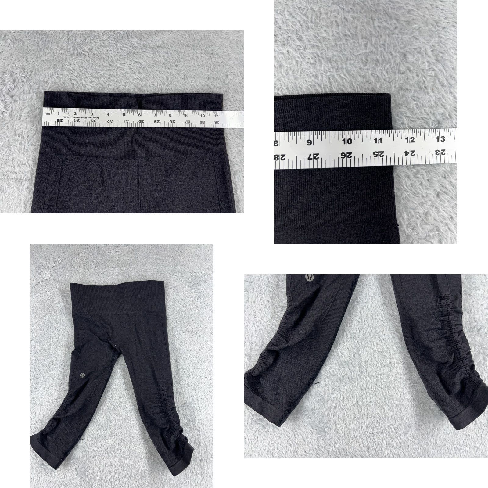 Lululemon Lululemon Pants Womens 2 Gray In The Flow Crop Ruched Gym Yoga Cropped Stretch Straight 2 Regular Womens Size 26" / US 2 / IT 38 - 8 Thumbnail