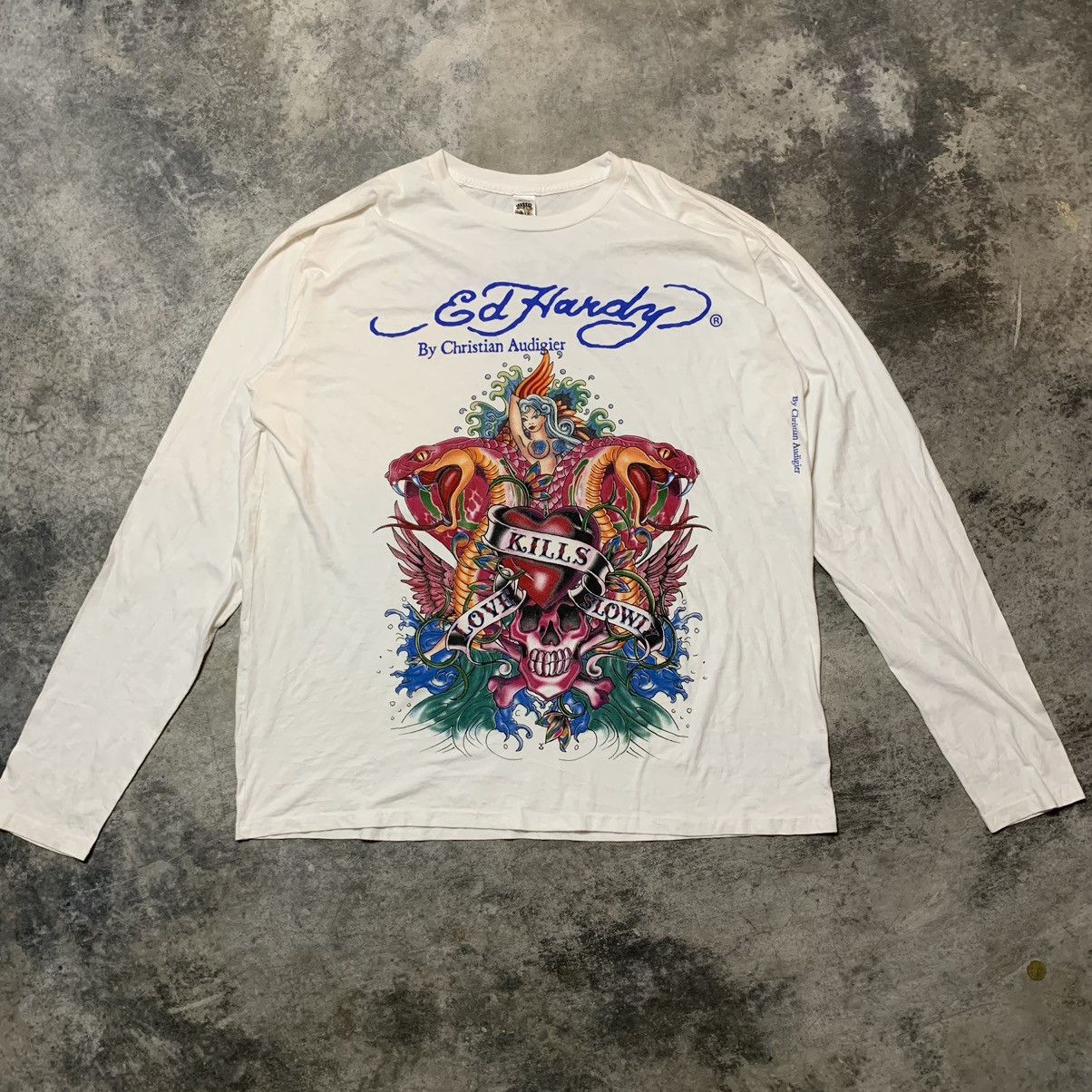 Christian Audigier × Ed Hardy Ed Hardy Long Sleeve Tee Shirt Size US XXL / EU 58 / 5 - 1 Thumbnail