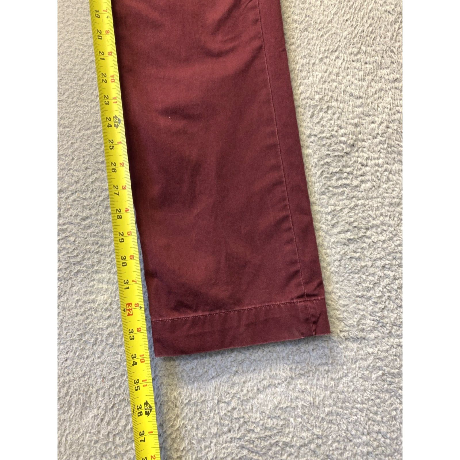 Polo Ralph Lauren Polo Ralph Lauren Chino Trousers Mens 34x34 Burgundy Straight Slim Cotton Canvas Maroon Pockets Graphic Crop Classic Pants Size US XS / EU 42 / 0 - 4 Thumbnail