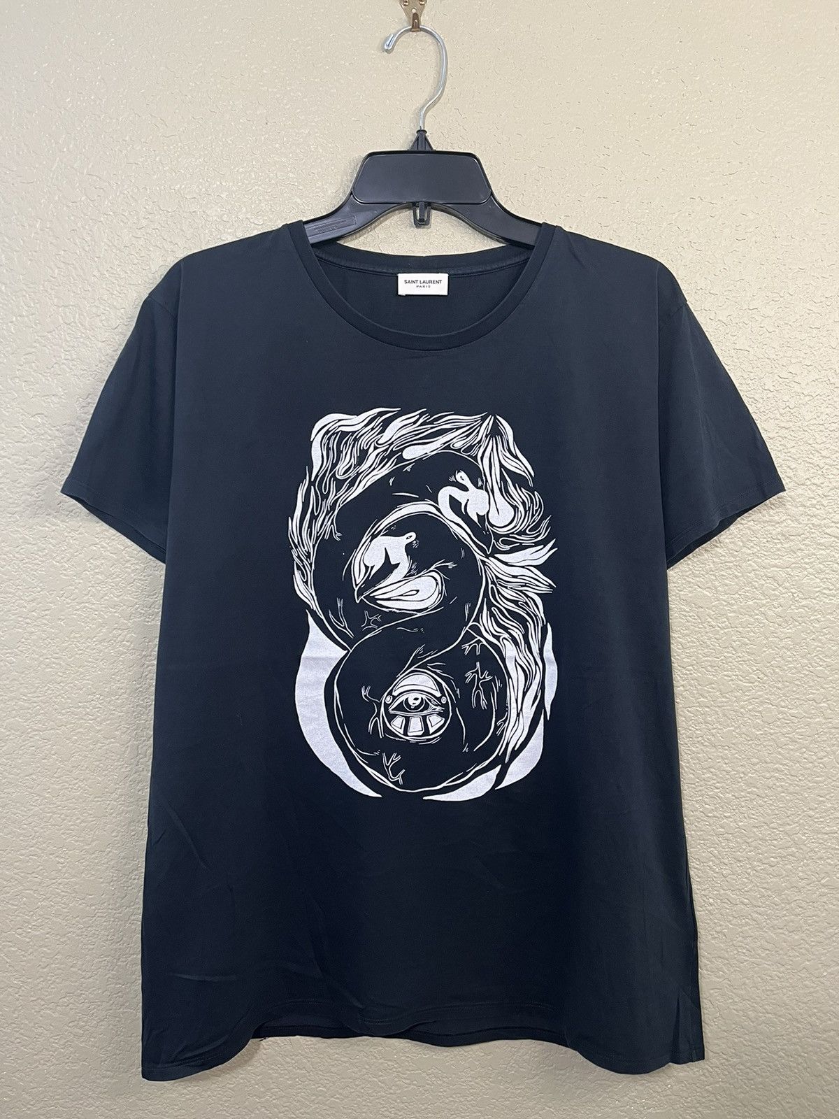Saint Laurent Paris Grimes Saint Laurent YSL Swan Shirt XXL Size US XXL / EU 58 / 5 - 1 Thumbnail
