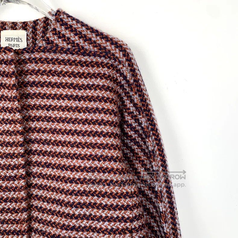 Hermes Hermes Color Block Wool Tweed Knitted Long Sleeve Jacket Size XXS / US 00 / IT 34 - 3 Thumbnail