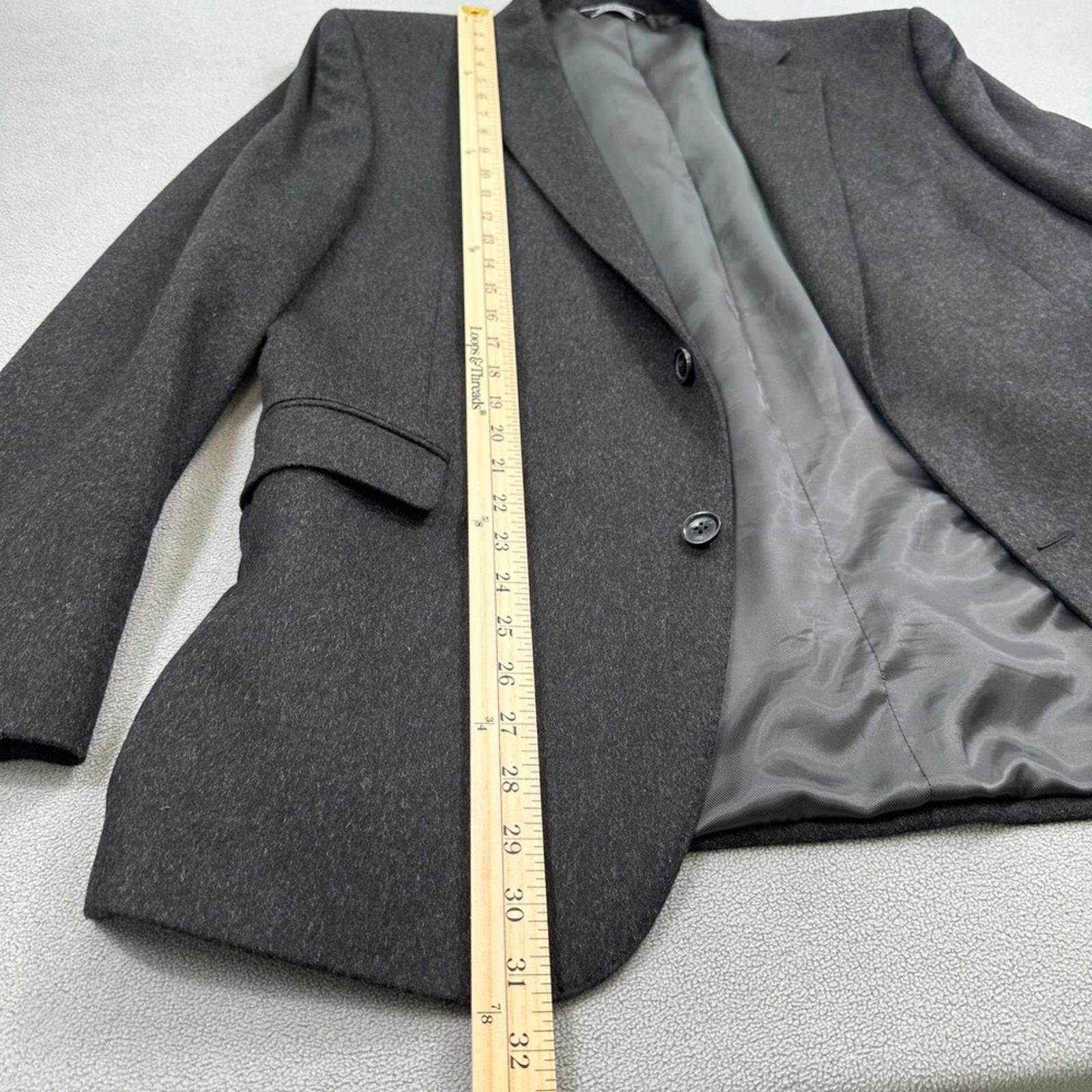 Saks Fifth Avenue Saks Fifth Avenue Blazer 44R Mens Gray Wool Blend Sport Coat Size 44R - 4 Thumbnail