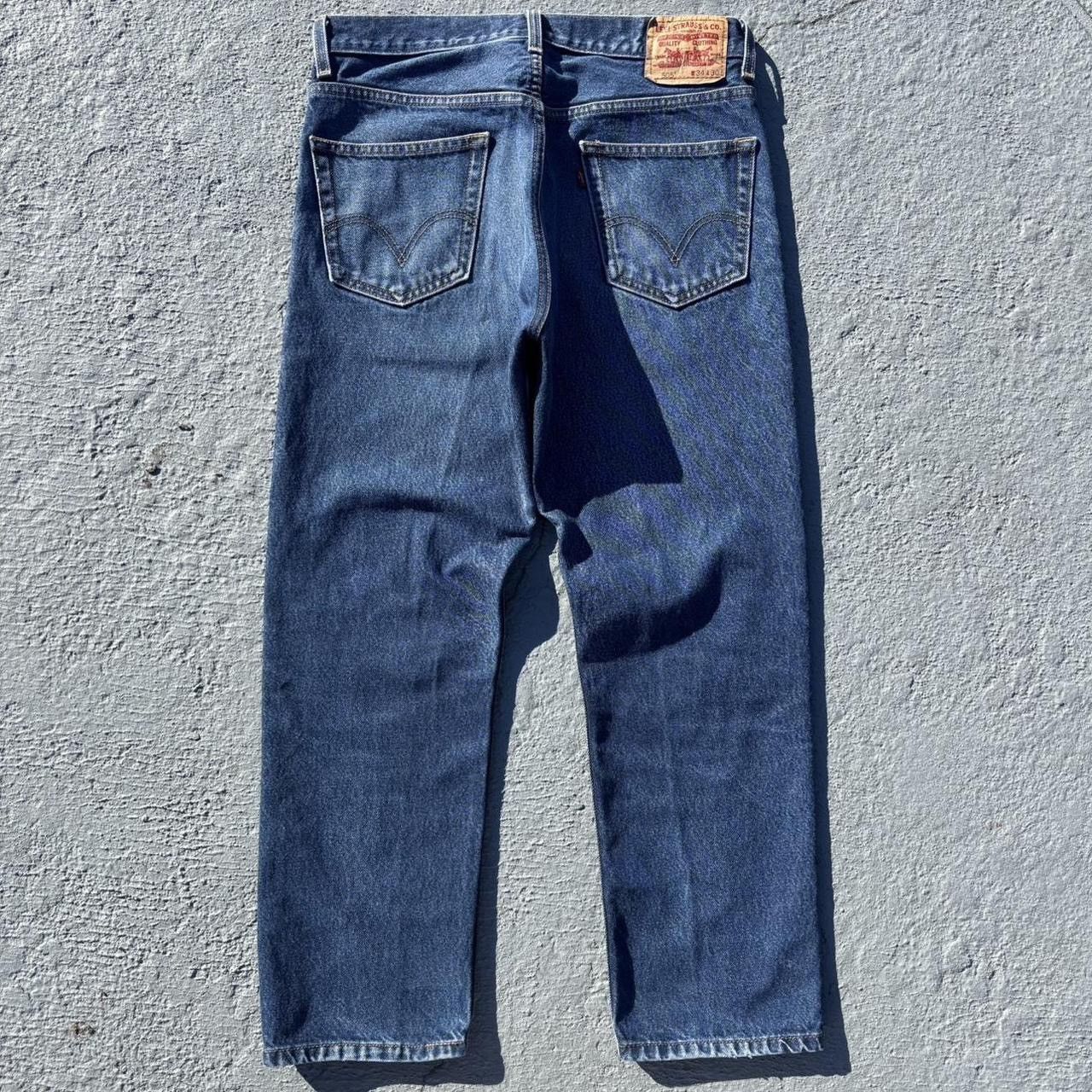 Levi's Early 2000s Levi's 505 Regular Fit Blue Jeans Size US 34 / EU 50 - 2 Thumbnail