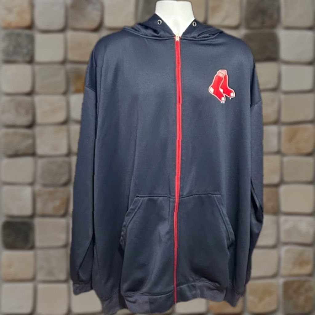 MLB Majestic Boston Red Sox Full Zip Hoodie Men 3XL Navy Blue Pockets MLB Baseball Logo Size US XXL / EU 58 / 5 - 1 Thumbnail