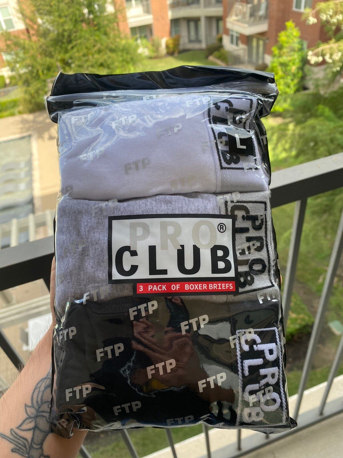 Fuck The Population FTP + PRO CLUB 3 PACK BOXER BRIEFS (LARGE)