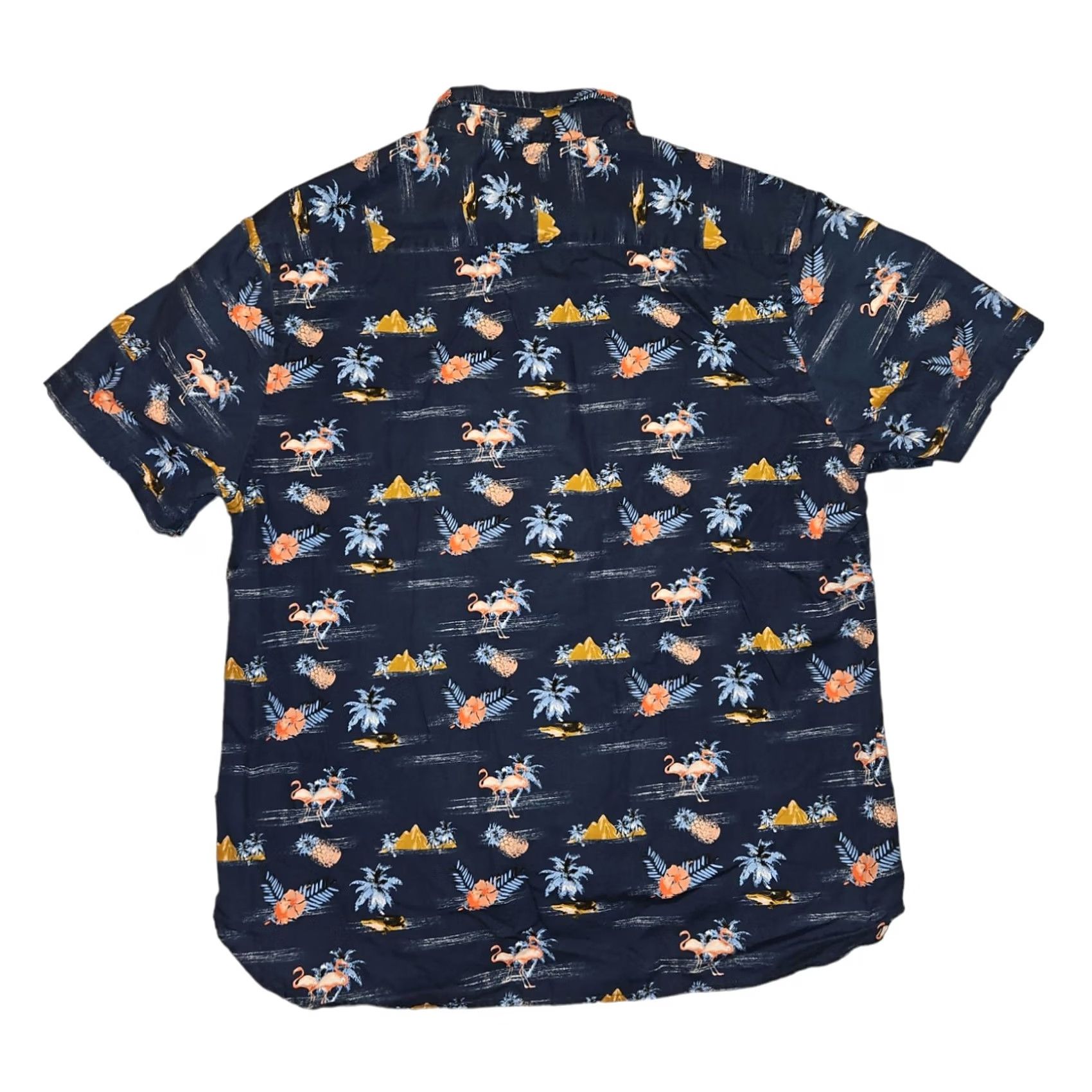 Denime VINTAGE Denim & Flower Button-Up Short Sleeve Men's XL Slim Fit Hawaii Vacation AOP Size US 36 / EU 52 - 5 Thumbnail