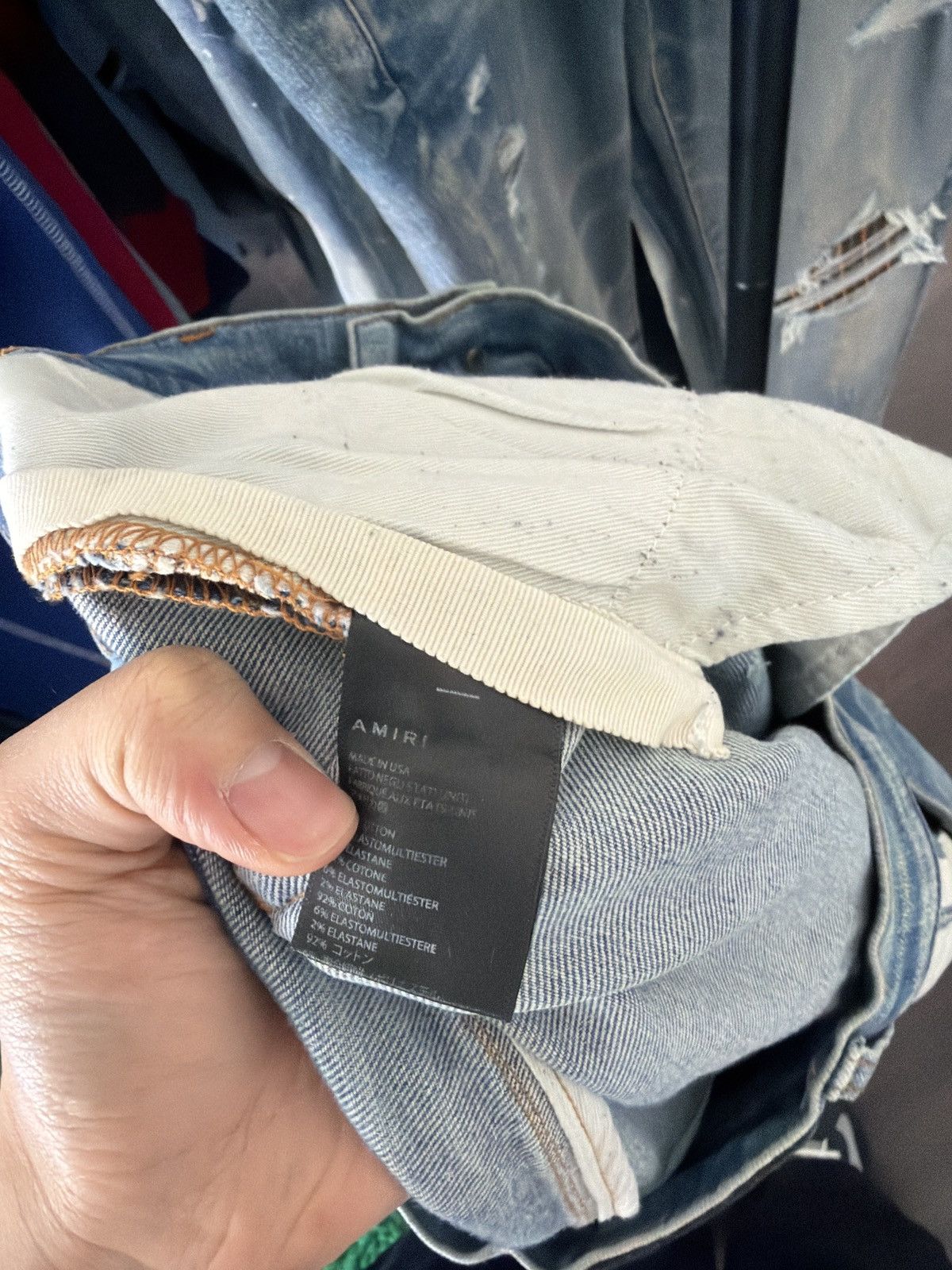 Amiri Amiri Striped Light Blue Jeans Size US 38 / EU 54 - 6 Thumbnail