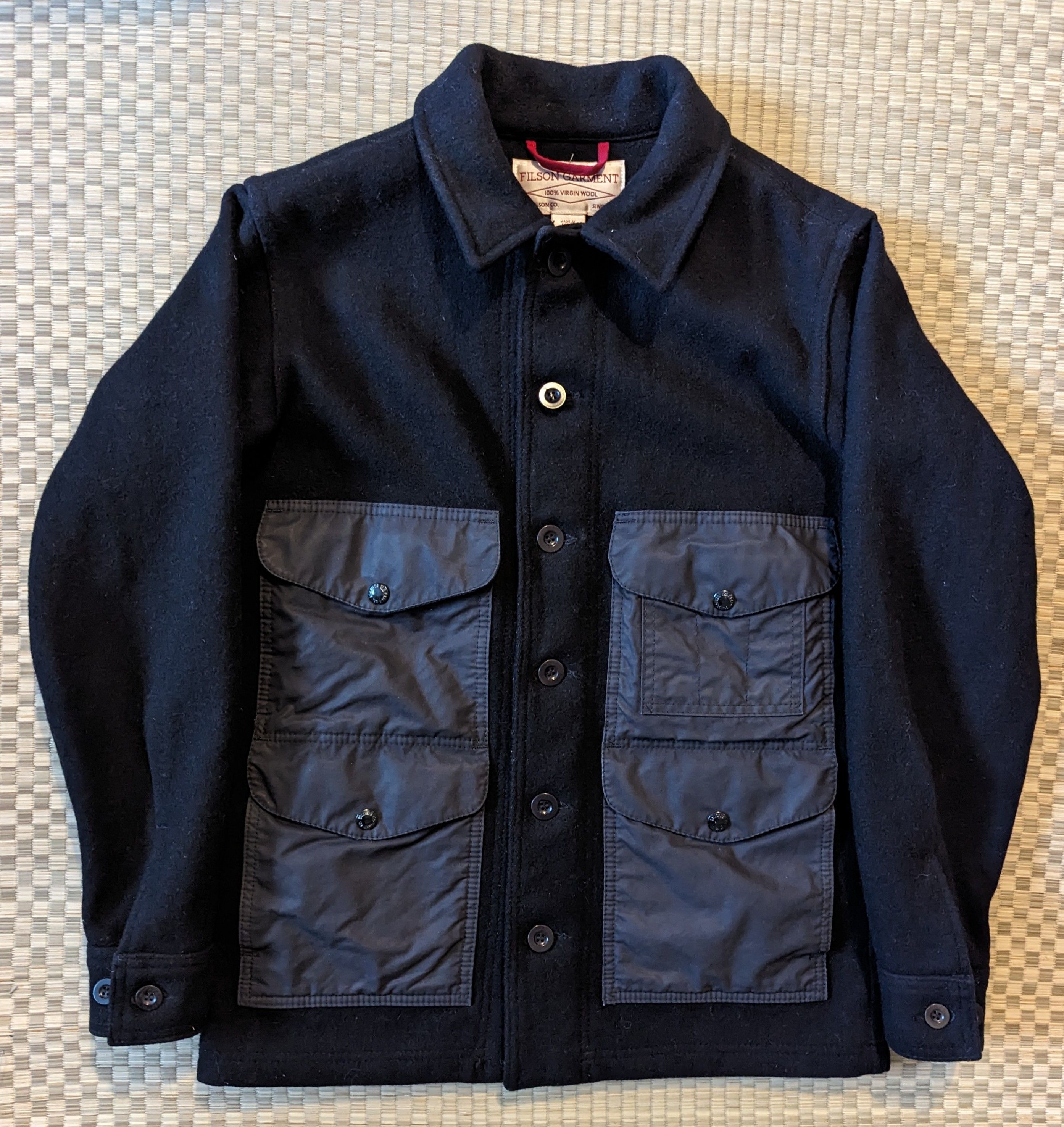 Vintage Woolrich Blue/Gray Mackinaw Wool Cruiser Jacket Shirt Coat M high quality