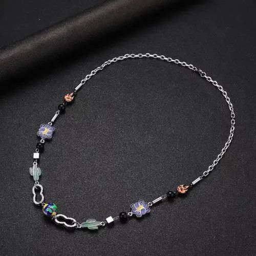 Vintage Charm Necklace Cactus Chain Jewelry World Art Classic Flame Size ONE SIZE - 1 Thumbnail