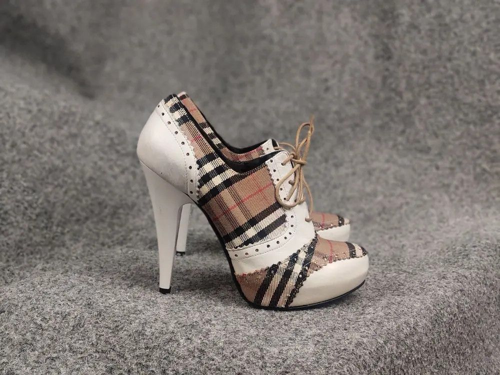 Burberry Vintage Burberry London Nova Check Leather Heels Shoes Y2K Size US 7 / IT 37 - 2 Thumbnail