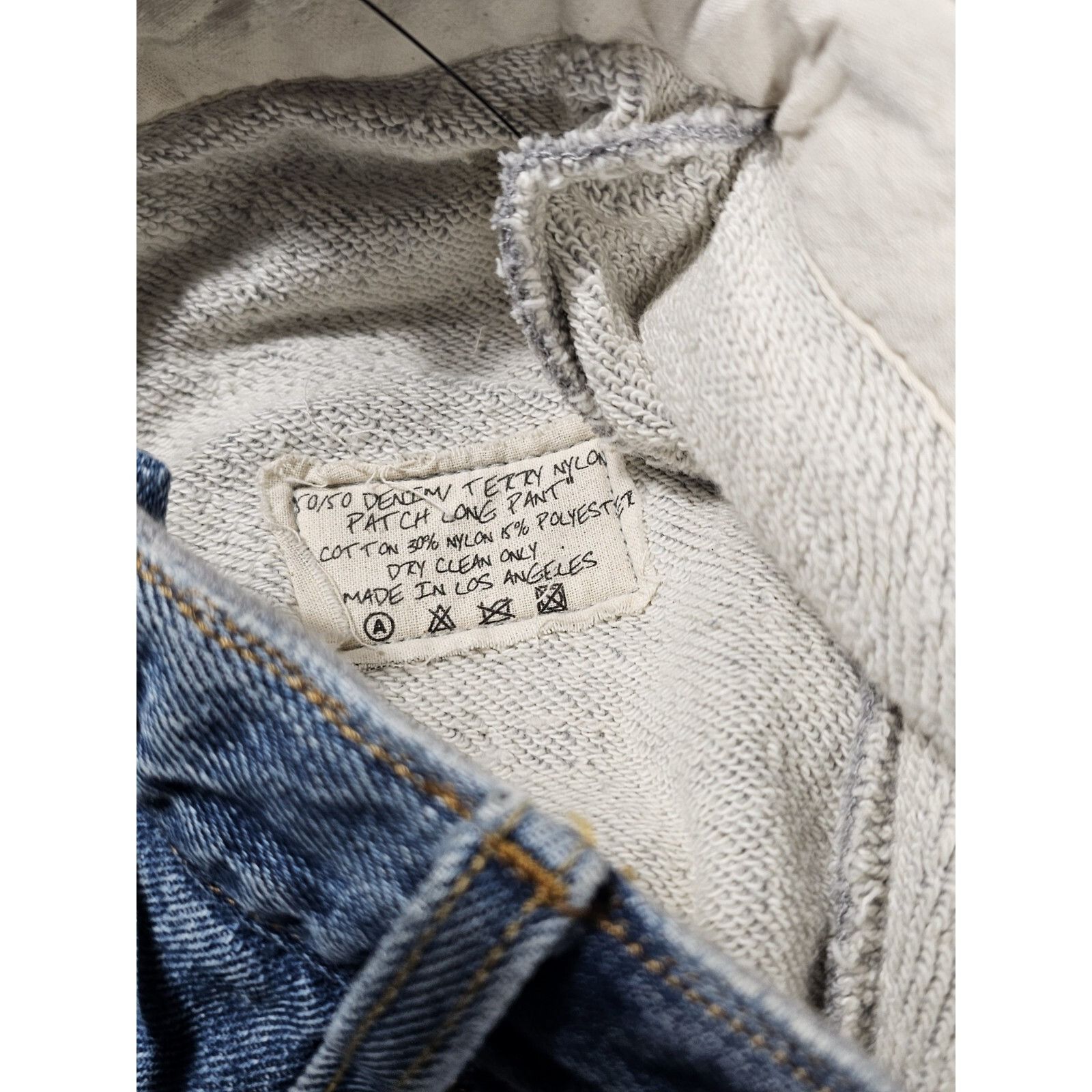Greg Lauren 50/50 Denim / Terry Nylon Patch Long Pants Size US 40 / EU 56 - 6 Thumbnail