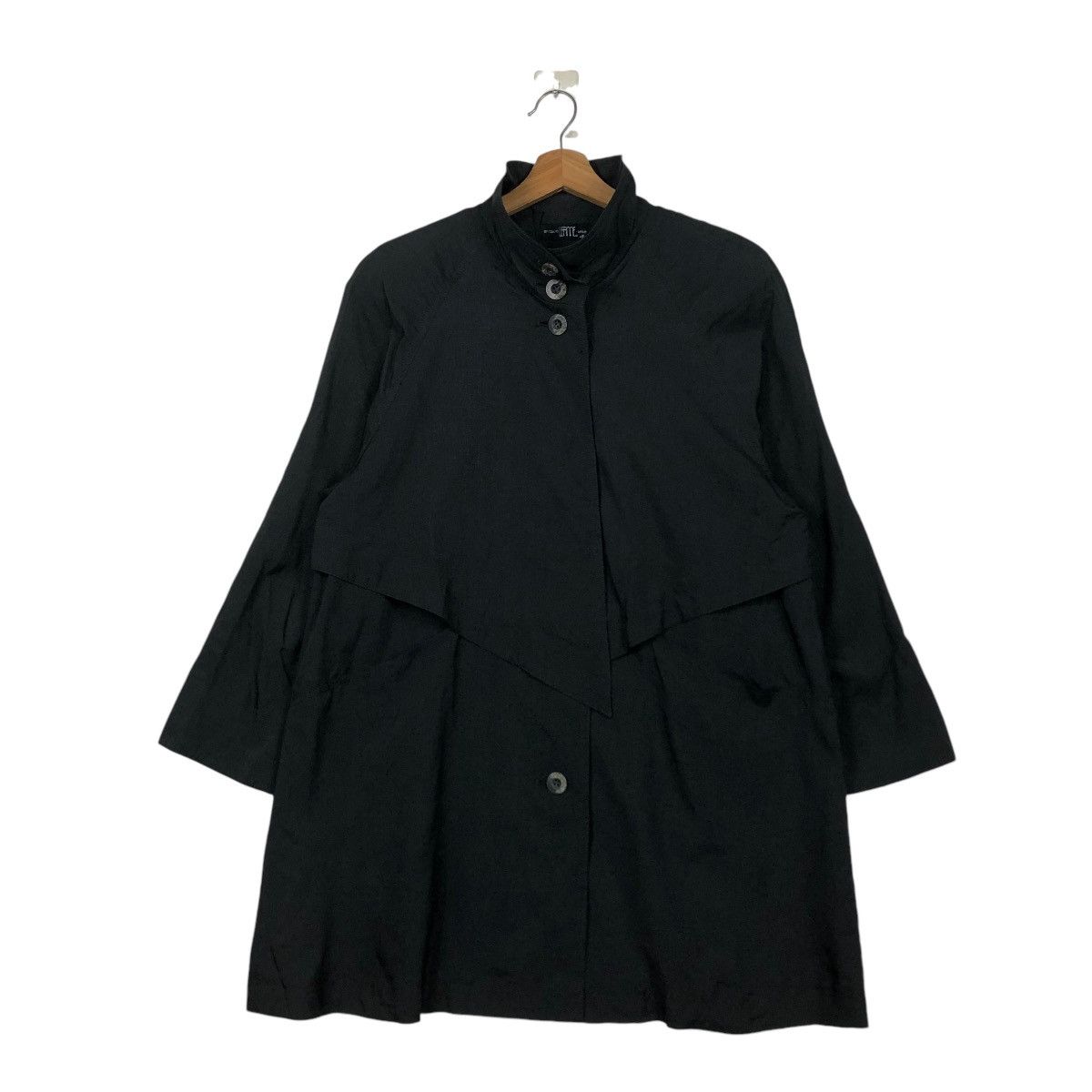 Japanese Brand 🔥VINTAGE LONG JACKET RICH BLACK LEAME ISSEY MIYAKE Size US M / EU 48-50 / 2 - 3 Thumbnail